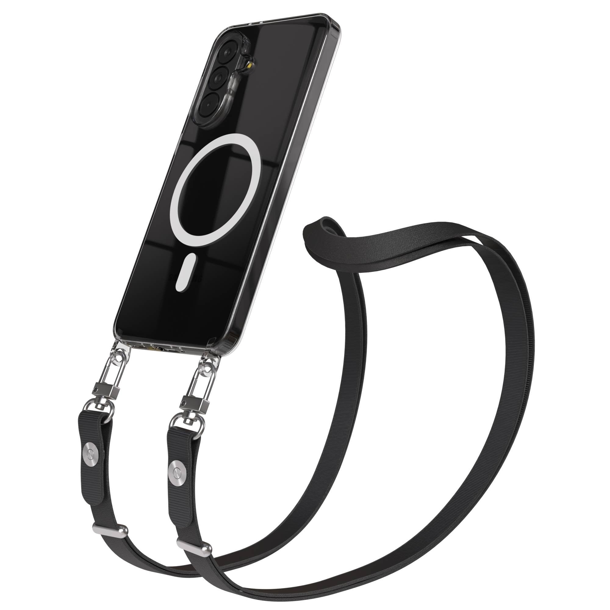 Samsung Galaxy A37 MagSafe Schutzhülle mit magnetischer Crossbody Handykette #farbe_schwarz-magsafe-funktion-mit-magsafe