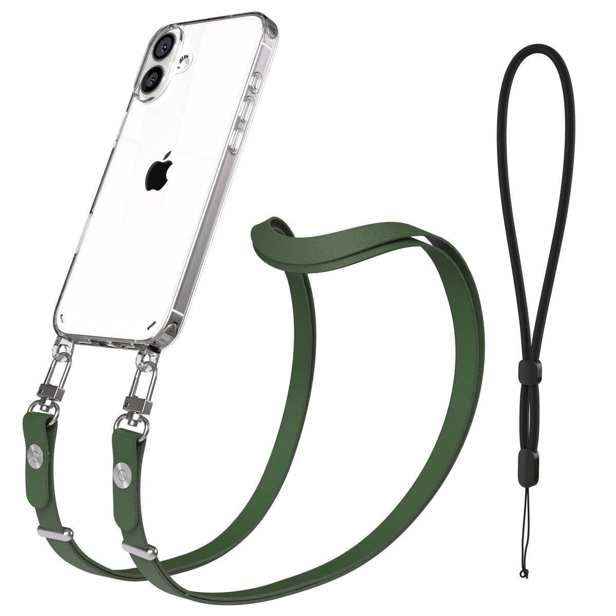iPhone 16 Plus MagSafe Hülle mit magnetischem Crossbody-Umhängeband von EAZY CASE #farbe_grun-magsafe-funktion-ohne-magsafe