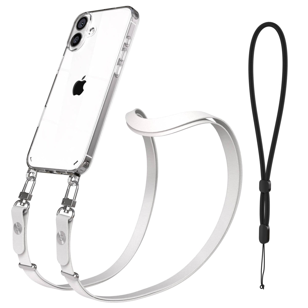 iPhone 16 Plus MagSafe Hülle mit magnetischem Crossbody-Umhängeband von EAZY CASE #farbe_grau-magsafe-funktion-ohne-magsafe