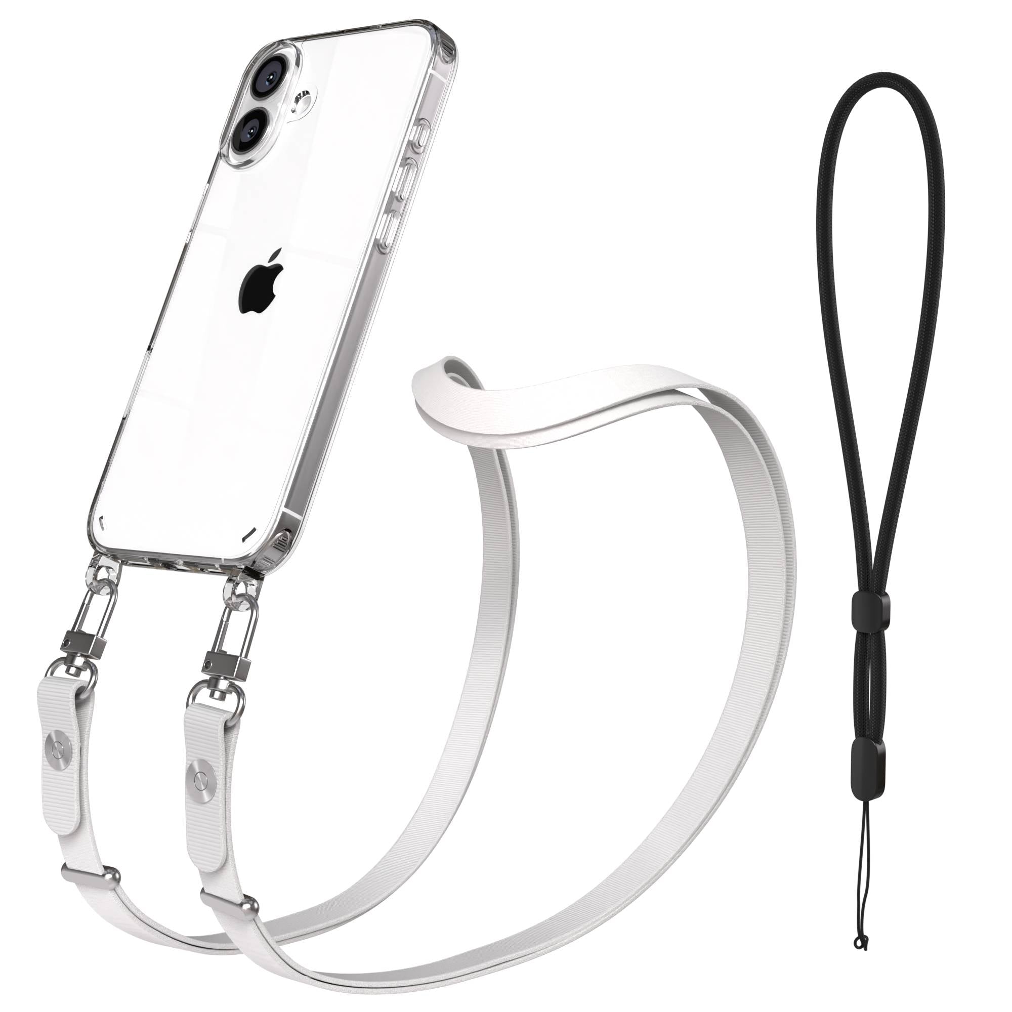 iPhone 16 Plus MagSafe Hülle mit magnetischem Crossbody-Umhängeband von EAZY CASE #farbe_grau-magsafe-funktion-ohne-magsafe