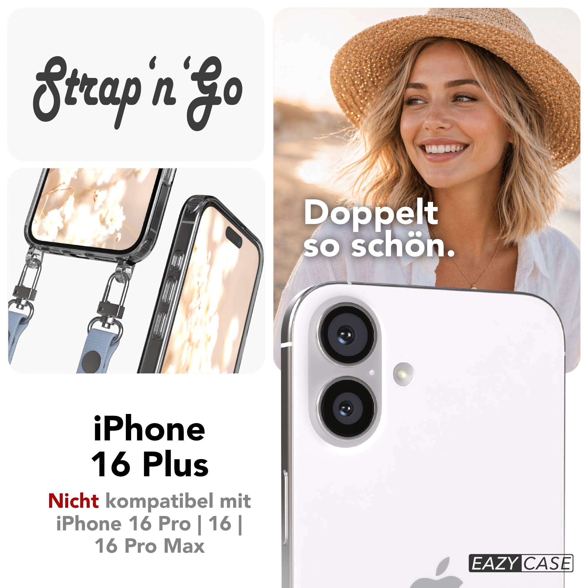 iPhone 16 Plus MagSafe Hülle mit magnetischem Crossbody-Umhängeband von EAZY CASE #farbe_hellblau-magsafe-funktion-mit-magsafe