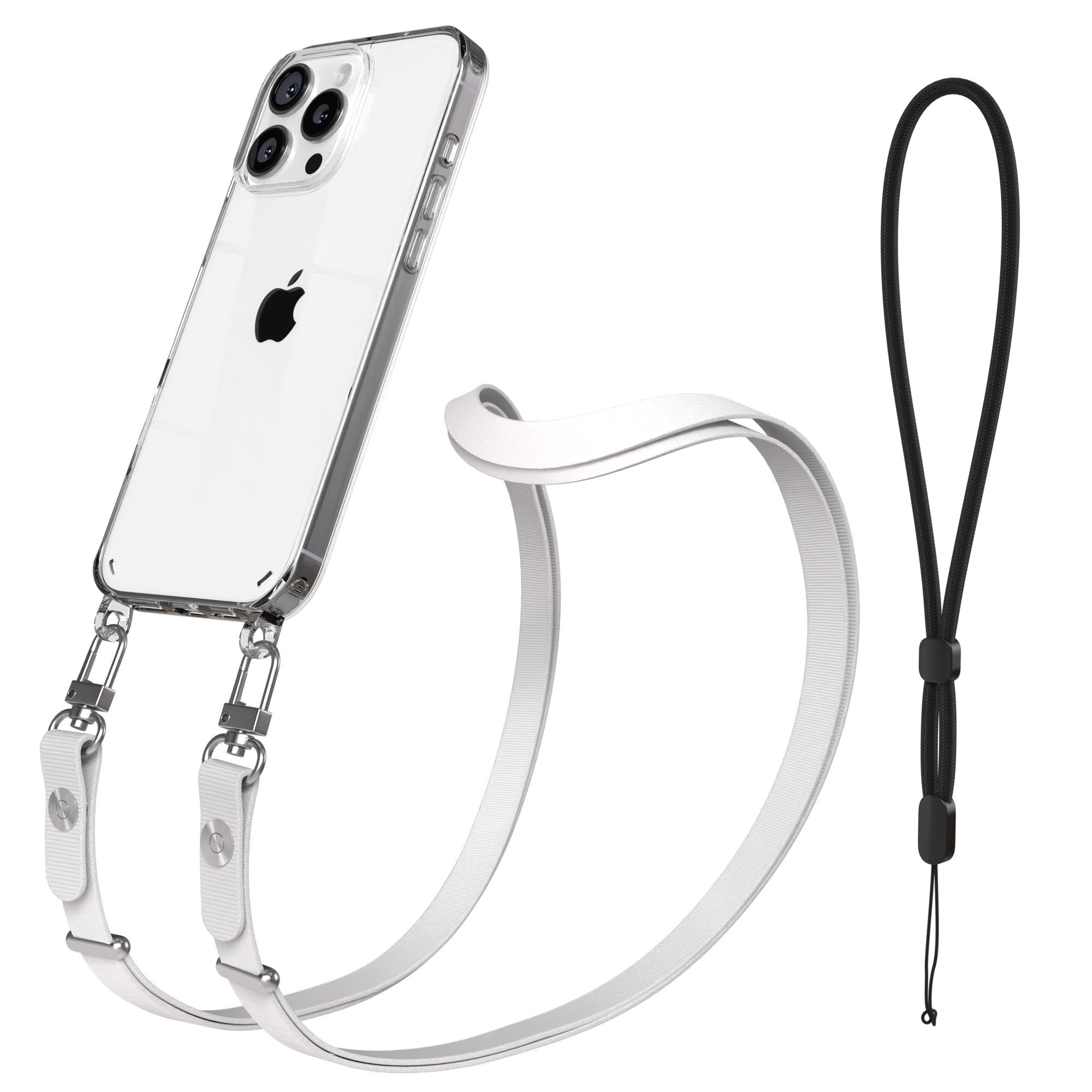 iPhone 16 Pro Max MagSafe Hülle mit magnetischem Crossbody-Umhängeband #farbe_grau-magsafe-funktion-ohne-magsafe