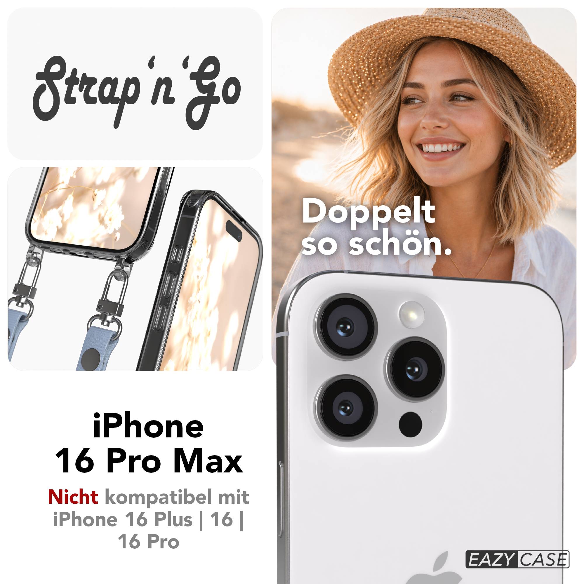 iPhone 16 Pro Max MagSafe Hülle mit magnetischem Crossbody-Umhängeband #farbe_hellblau-magsafe-funktion-ohne-magsafe