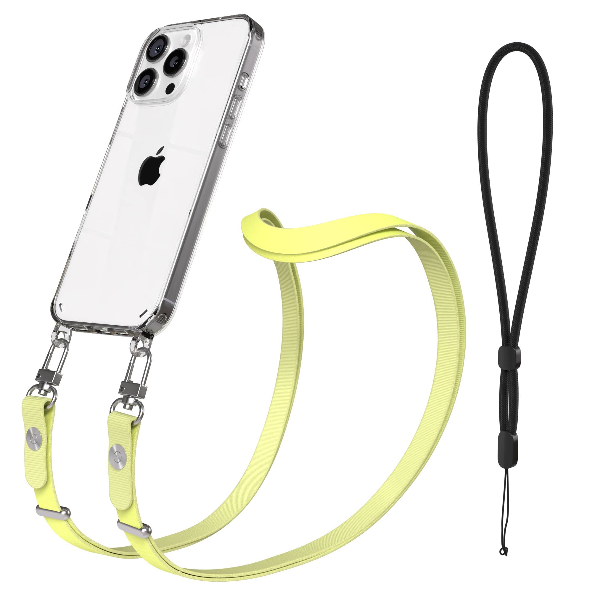 iPhone 16 Pro Max MagSafe Hülle mit magnetischem Crossbody-Umhängeband #farbe_gelb-magsafe-funktion-ohne-magsafe