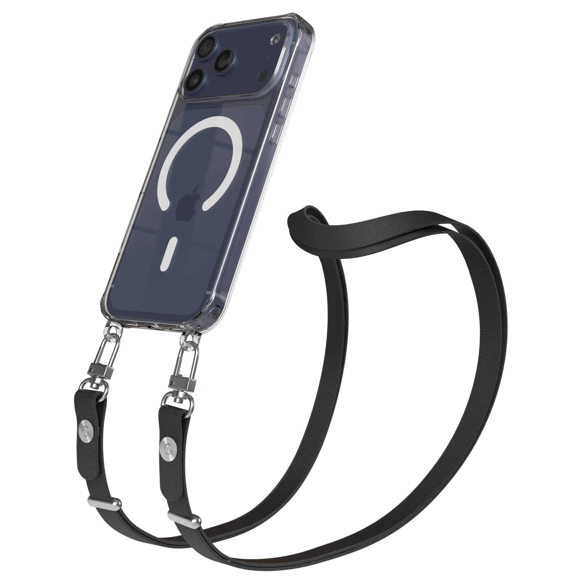 iPhone 17 Pro Max MagSafe Hülle mit magnetischem Crossbody-Umhängeband #farbe_schwarz-magsafe-funktion-mit-magsafe