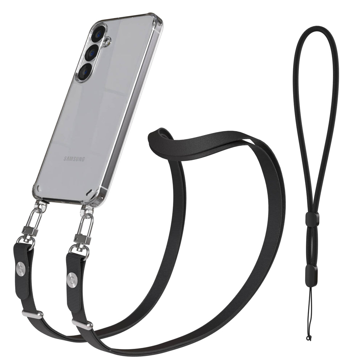 Samsung Galaxy S25 MagSafe Schutzhülle mit magnetischer Crossbody Handykette #farbe_schwarz-magsafe-funktion-ohne-magsafe