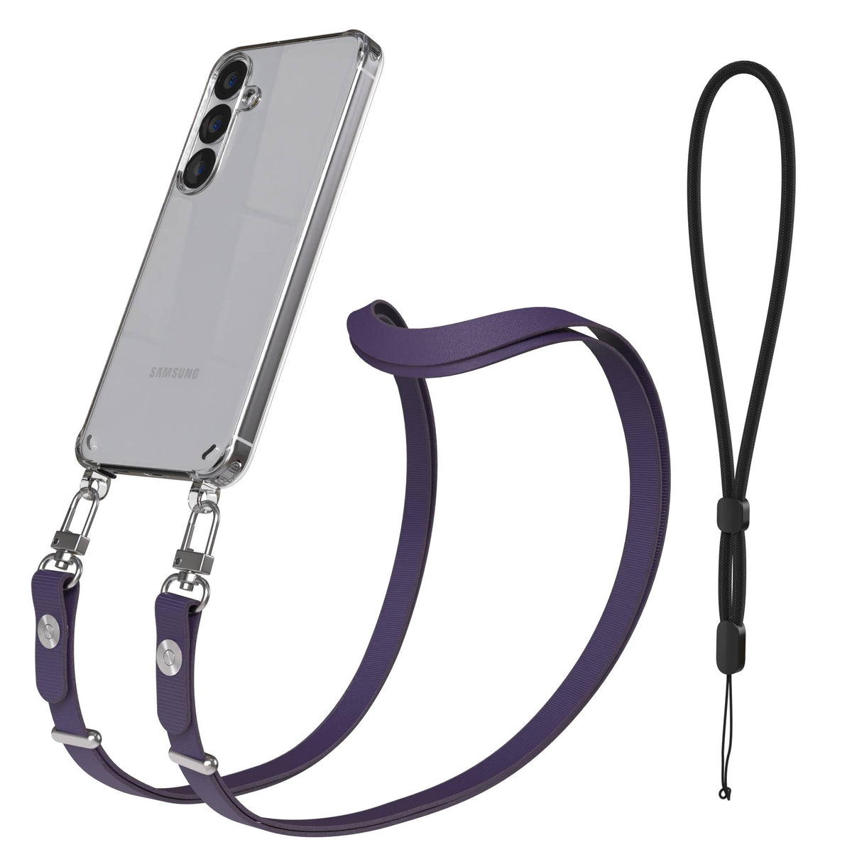 Samsung Galaxy S25 MagSafe Schutzhülle mit magnetischer Crossbody Handykette #farbe_lila-magsafe-funktion-ohne-magsafe