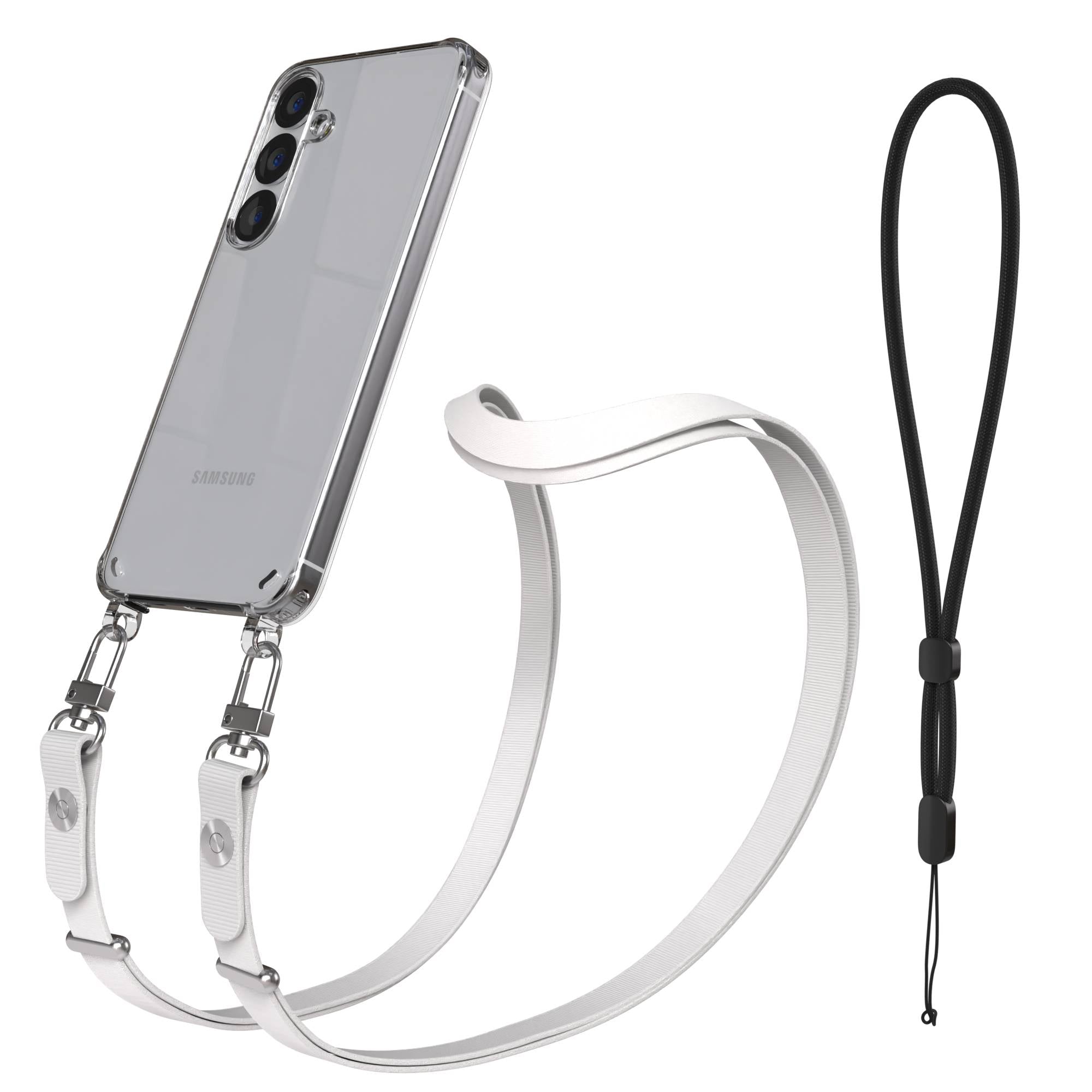Samsung Galaxy S25 MagSafe Schutzhülle mit magnetischer Crossbody Handykette #farbe_grau-magsafe-funktion-ohne-magsafe