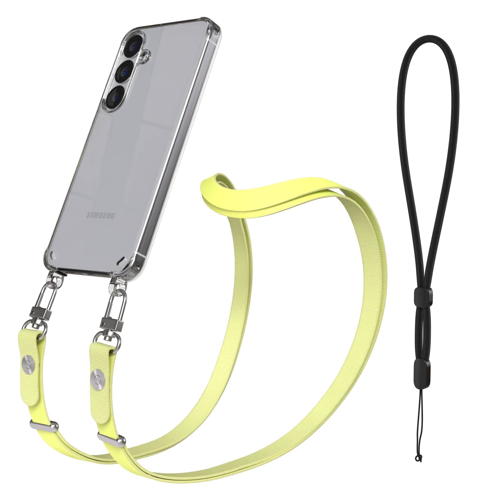 Samsung Galaxy S25 MagSafe Schutzhülle mit magnetischer Crossbody Handykette #farbe_gelb-magsafe-funktion-ohne-magsafe