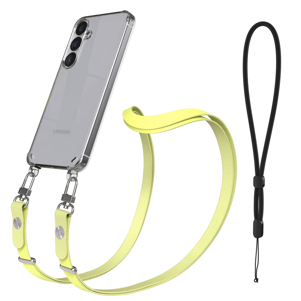 Samsung Galaxy S25 MagSafe Schutzhülle mit magnetischer Crossbody Handykette #farbe_gelb-magsafe-funktion-ohne-magsafe