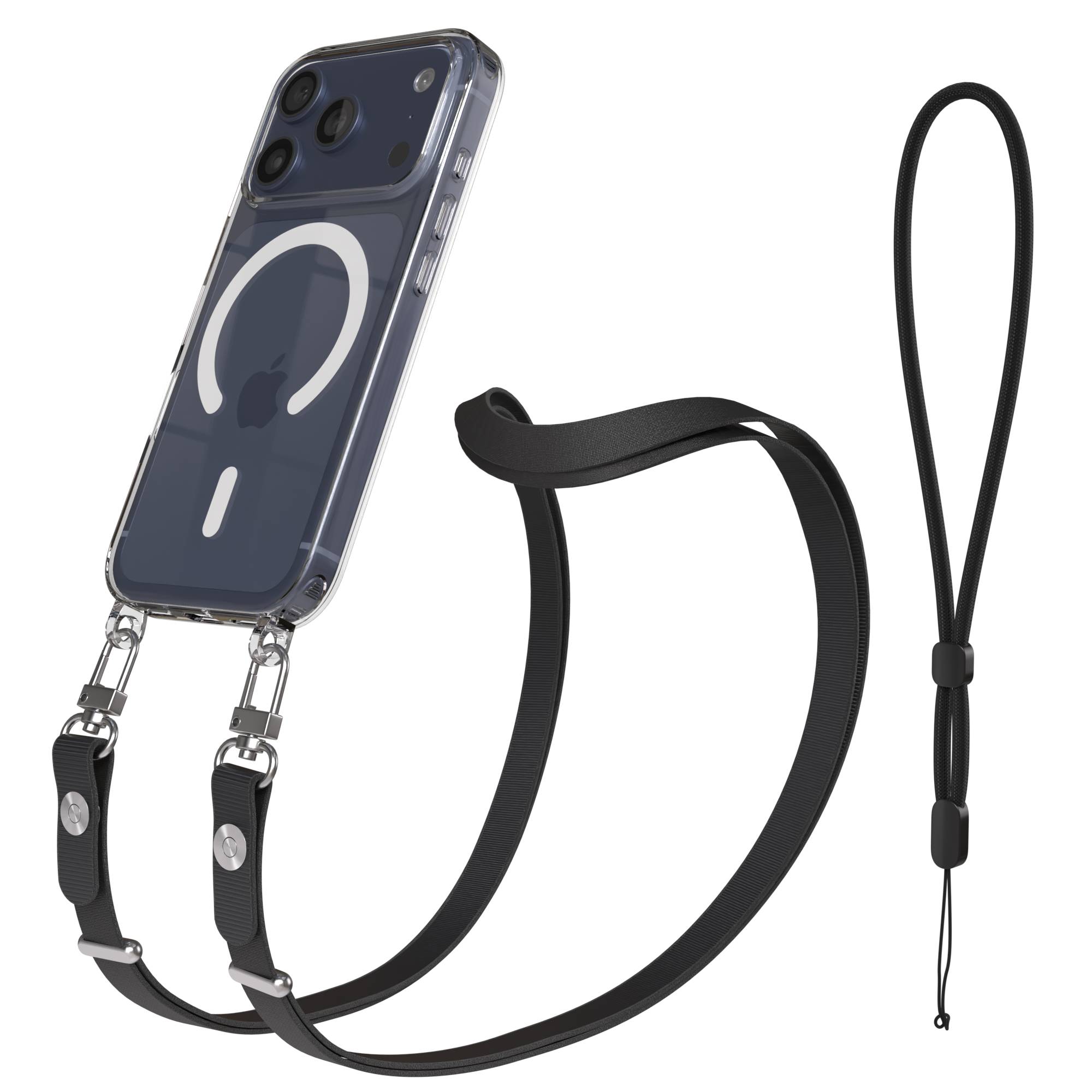 Apple iPhone 17 Pro MagSafe Hülle mit magnetischer Crossbody Handykette #farbe_schwarz-magsafe-funktion-mit-magsafe