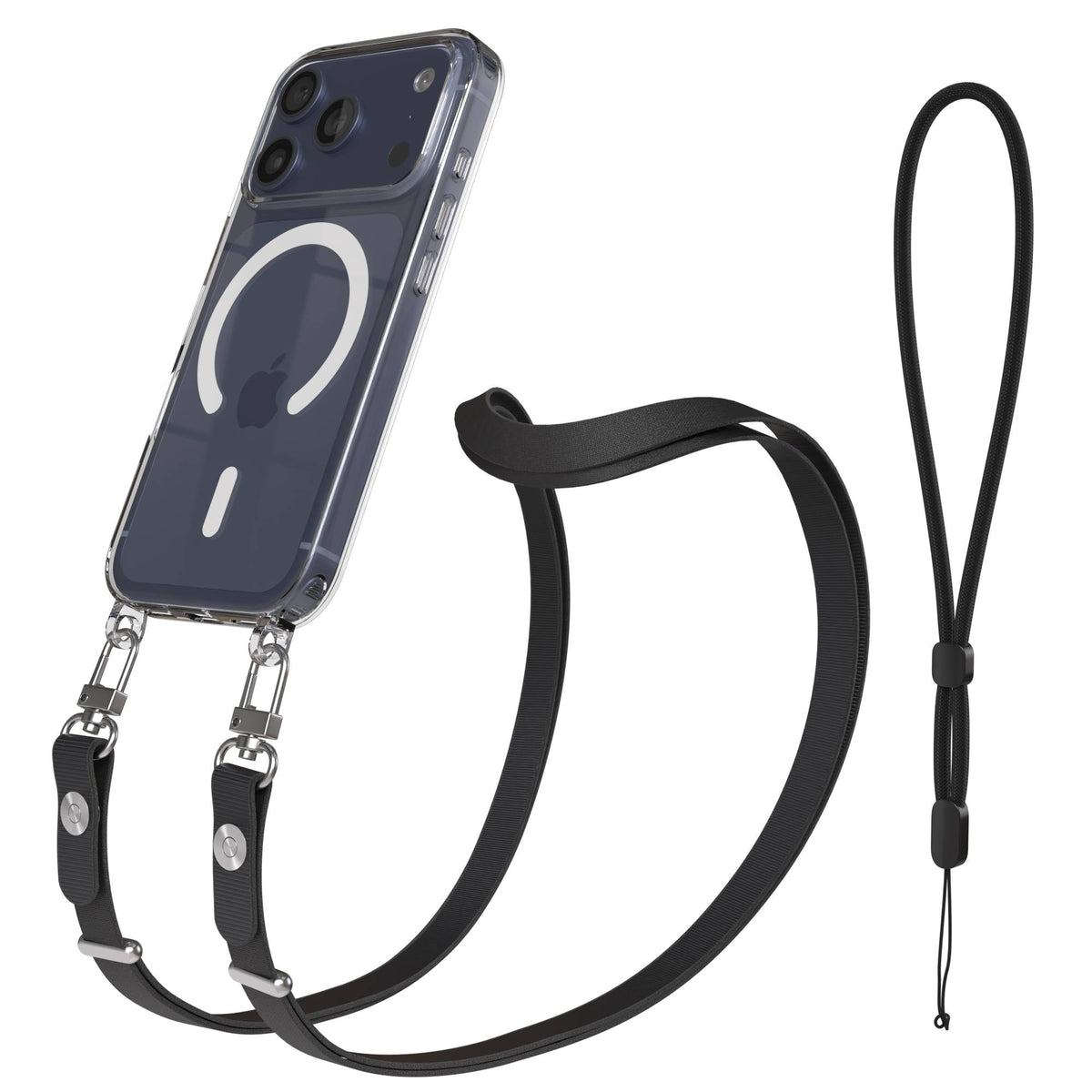 Apple iPhone 17 Pro MagSafe Hülle mit magnetischer Crossbody Handykette #farbe_schwarz-magsafe-funktion-mit-magsafe