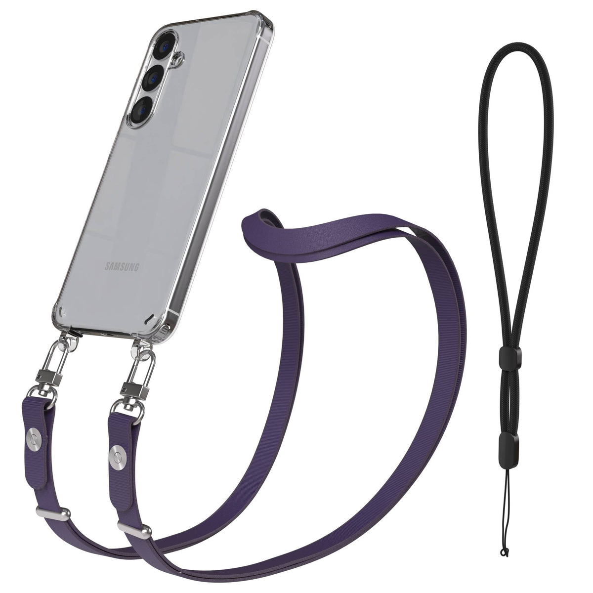 Samsung Galaxy S25 Plus MagSafe Hülle mit magnetischer Crossbody Handykette #farbe_lila-magsafe-funktion-ohne-magsafe