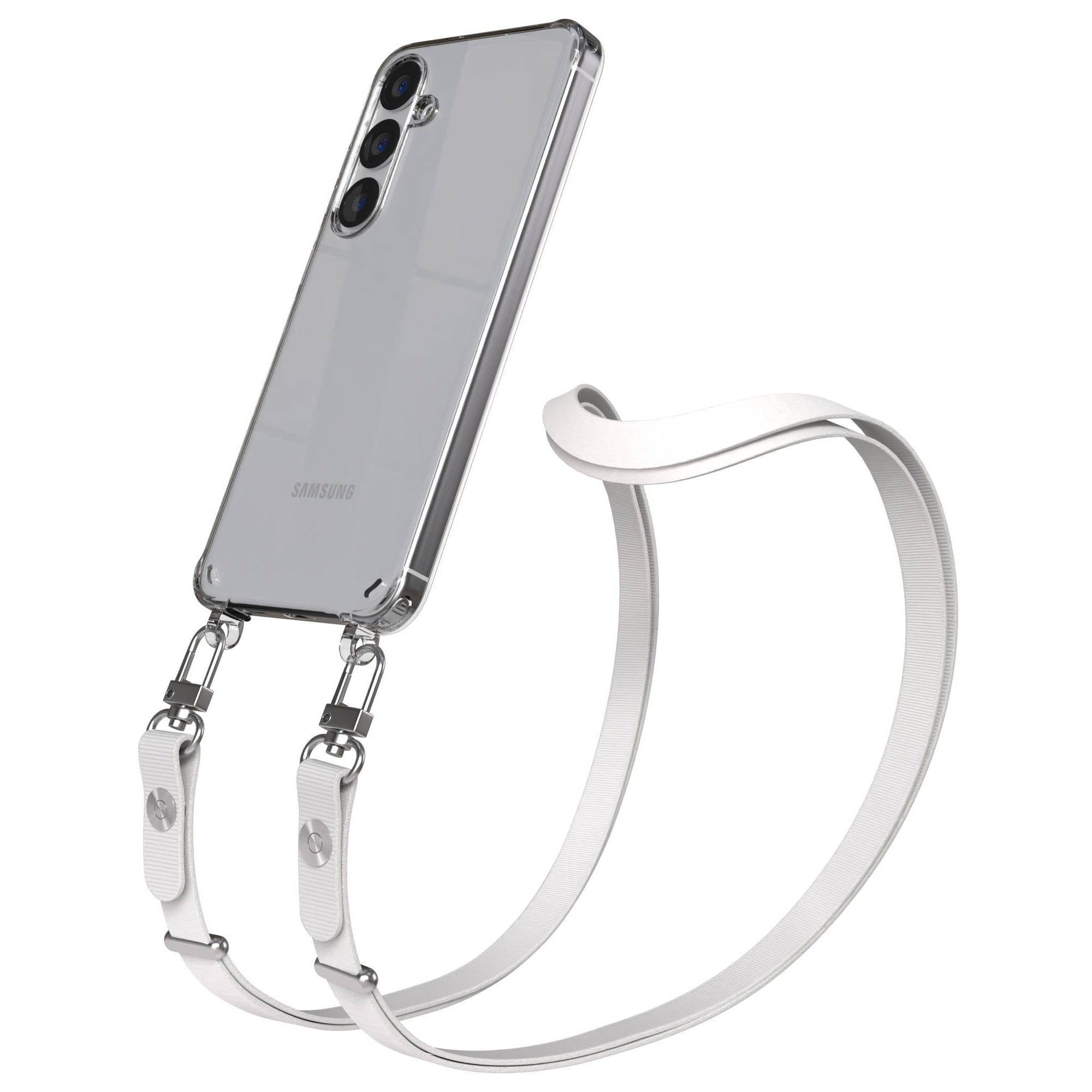 Samsung Galaxy S25 Plus MagSafe Hülle mit magnetischer Crossbody Handykette #farbe_grau-magsafe-funktion-mit-magsafe