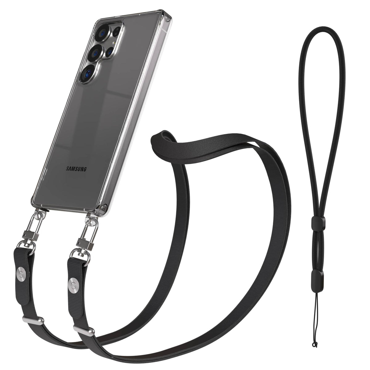 Samsung Galaxy S25 Ultra MagSafe Hülle mit magnetischer Crossbody Handykette #farbe_schwarz-magsafe-funktion-ohne-magsafe