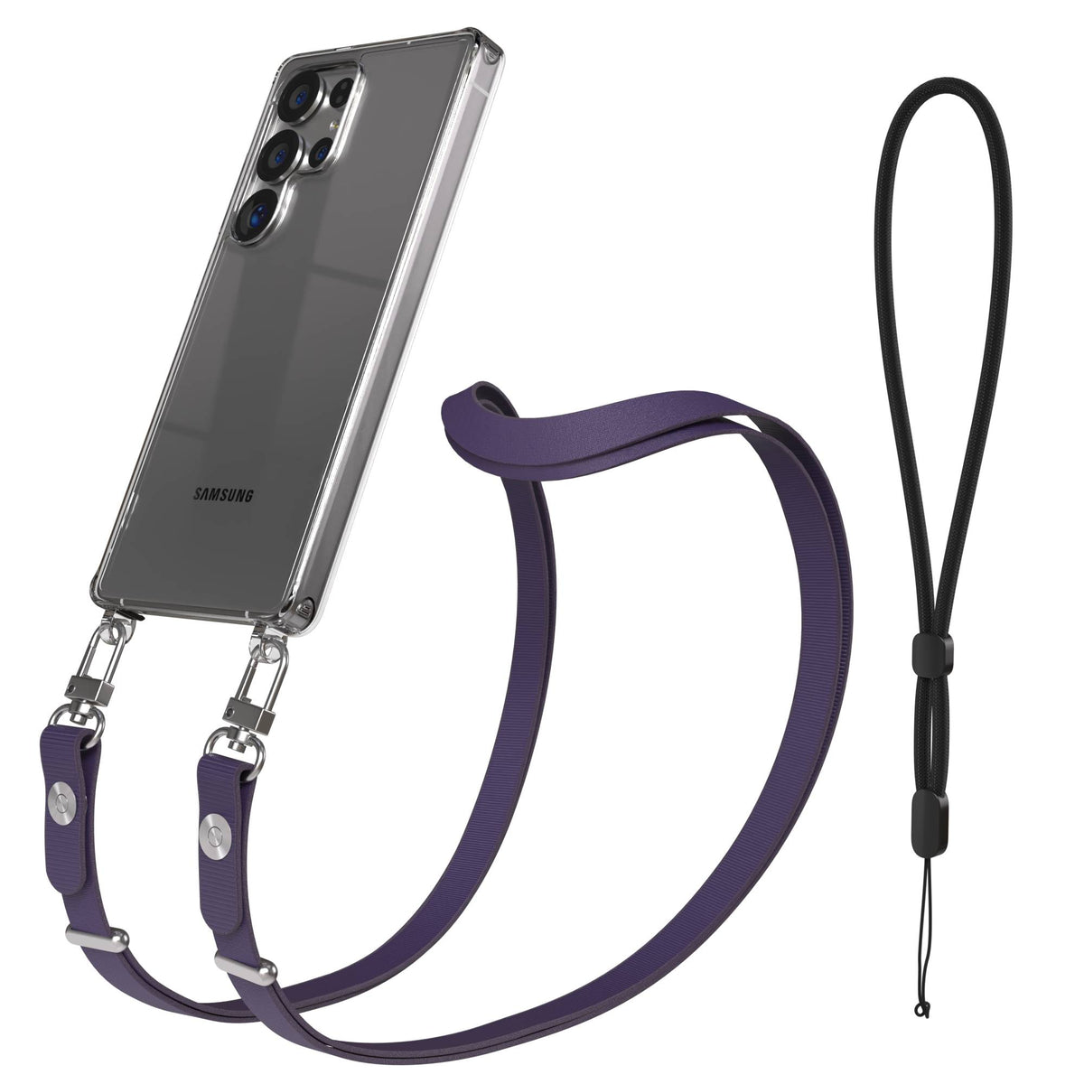 Samsung Galaxy S25 Ultra MagSafe Hülle mit magnetischer Crossbody Handykette #farbe_lila-magsafe-funktion-ohne-magsafe