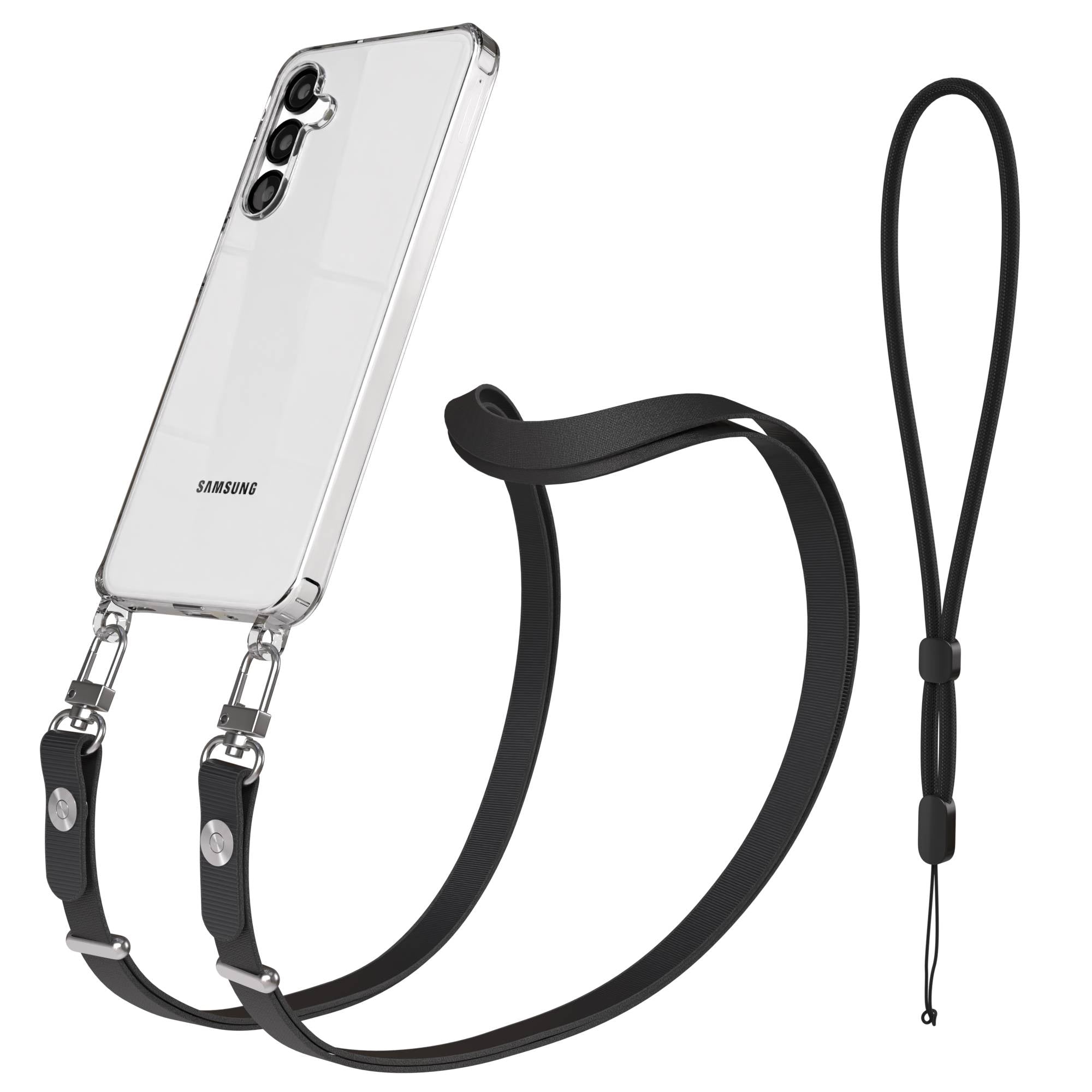 Samsung Galaxy A16 MagSafe Hülle mit magnetischer Crossbody Handykette im Set #farbe_schwarz-magsafe-funktion-ohne-magsafe
