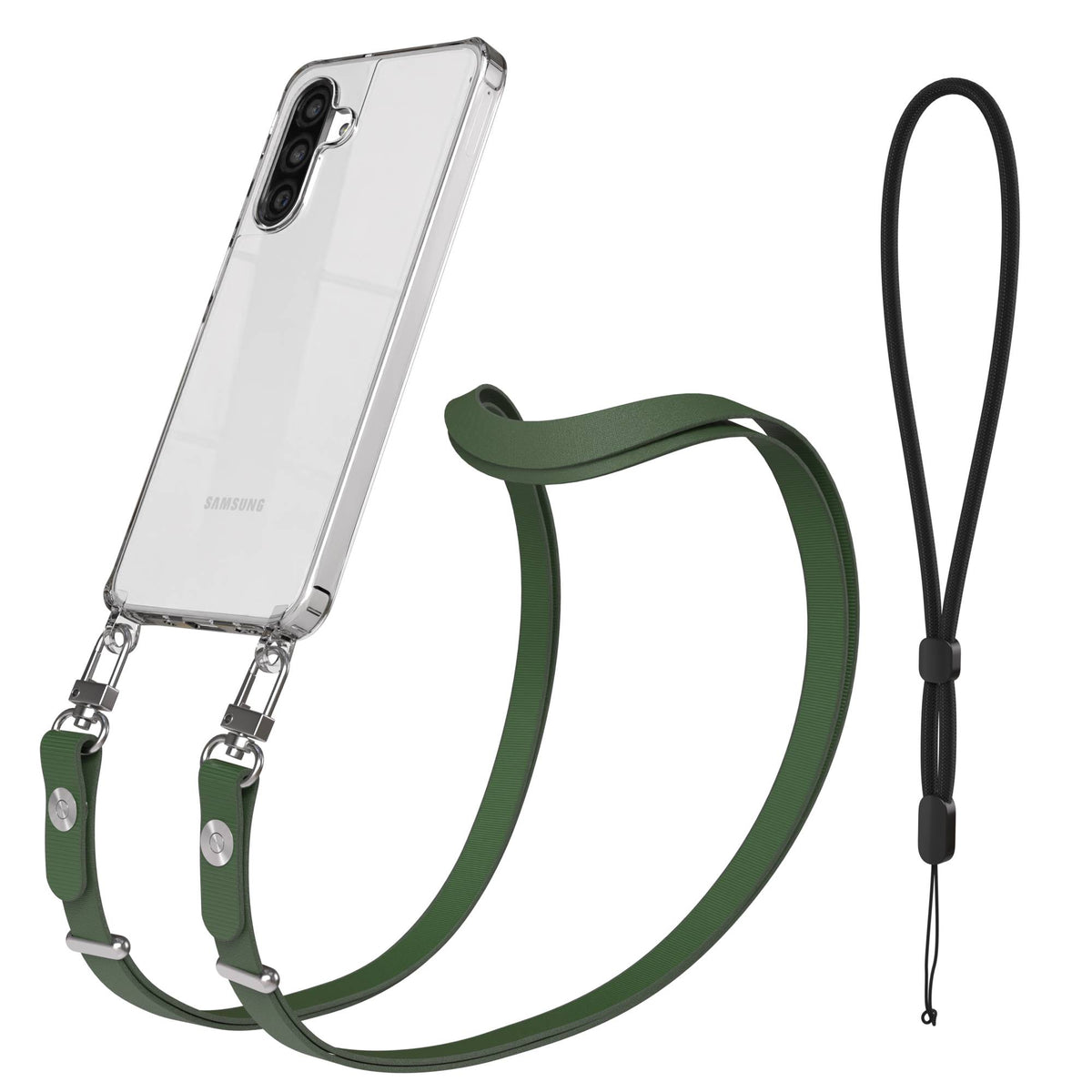 Samsung Galaxy A26 MagSafe Hülle mit magnetischem Crossbody-Umhängegurt Set #farbe_grun-magsafe-funktion-ohne-magsafe