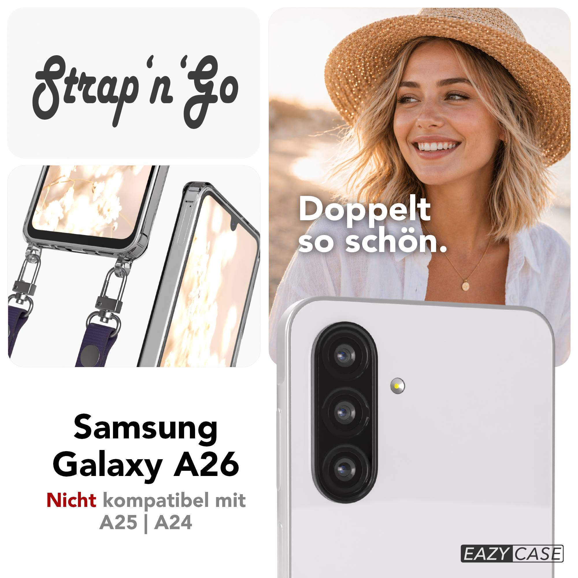 Samsung Galaxy A26 MagSafe Hülle mit magnetischem Crossbody-Umhängegurt Set