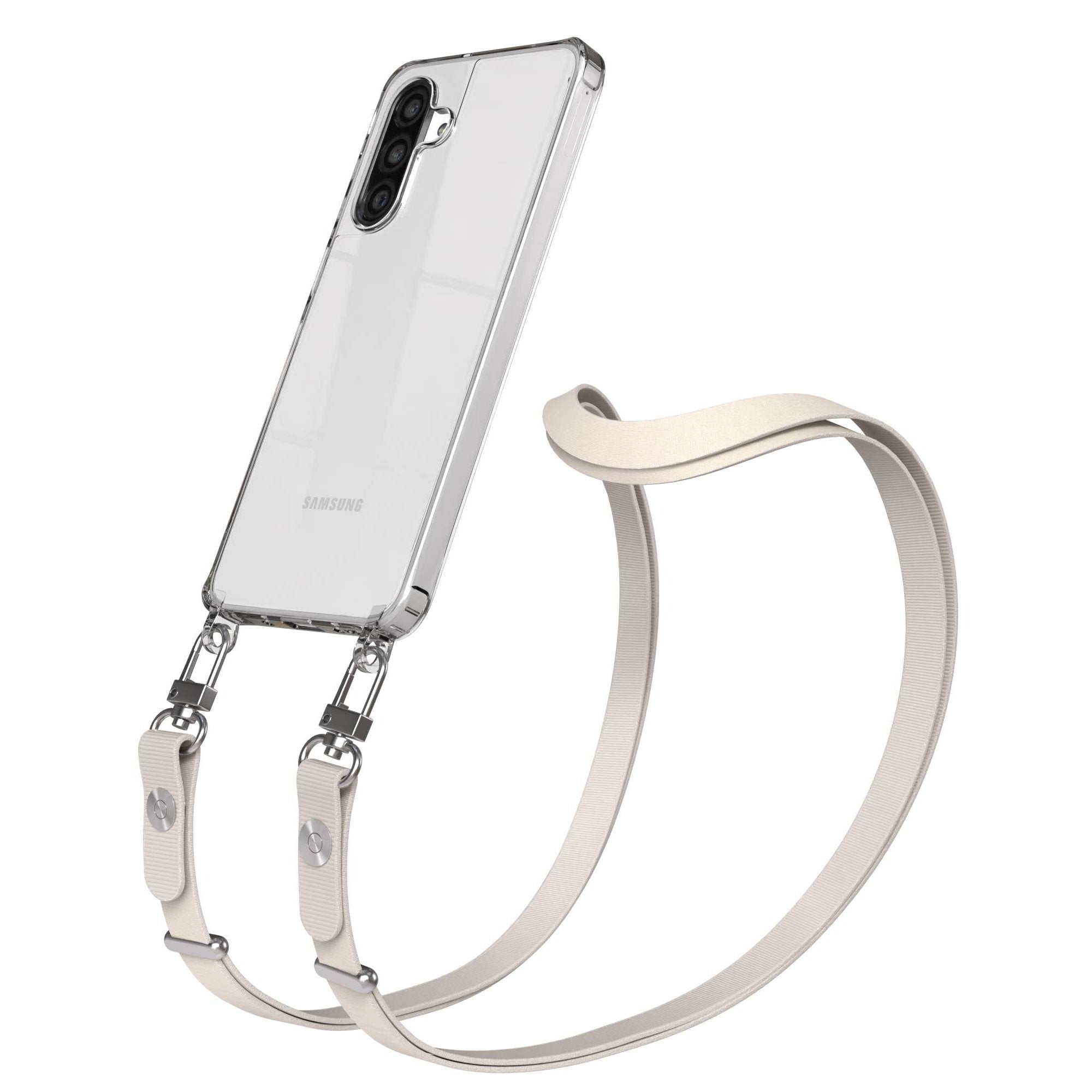 Samsung Galaxy A26 MagSafe Hülle mit magnetischem Crossbody-Umhängegurt Set #farbe_taupe-magsafe-funktion-mit-magsafe