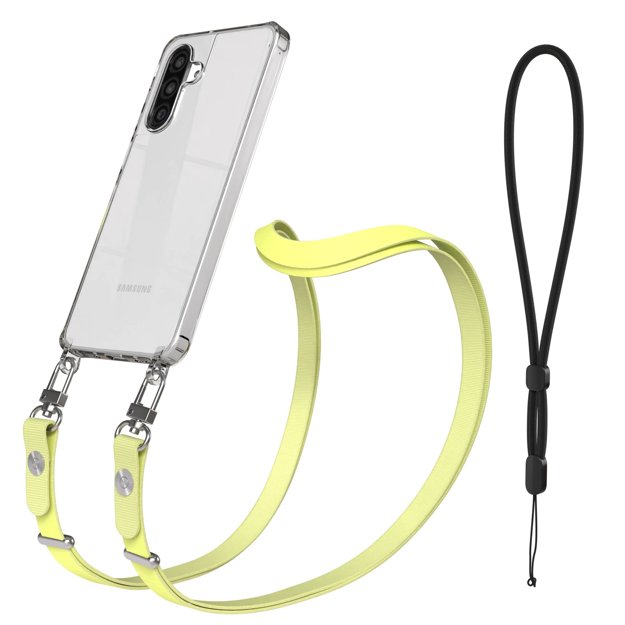 Samsung Galaxy A26 MagSafe Hülle mit magnetischem Crossbody-Umhängegurt Set #farbe_gelb-magsafe-funktion-ohne-magsafe