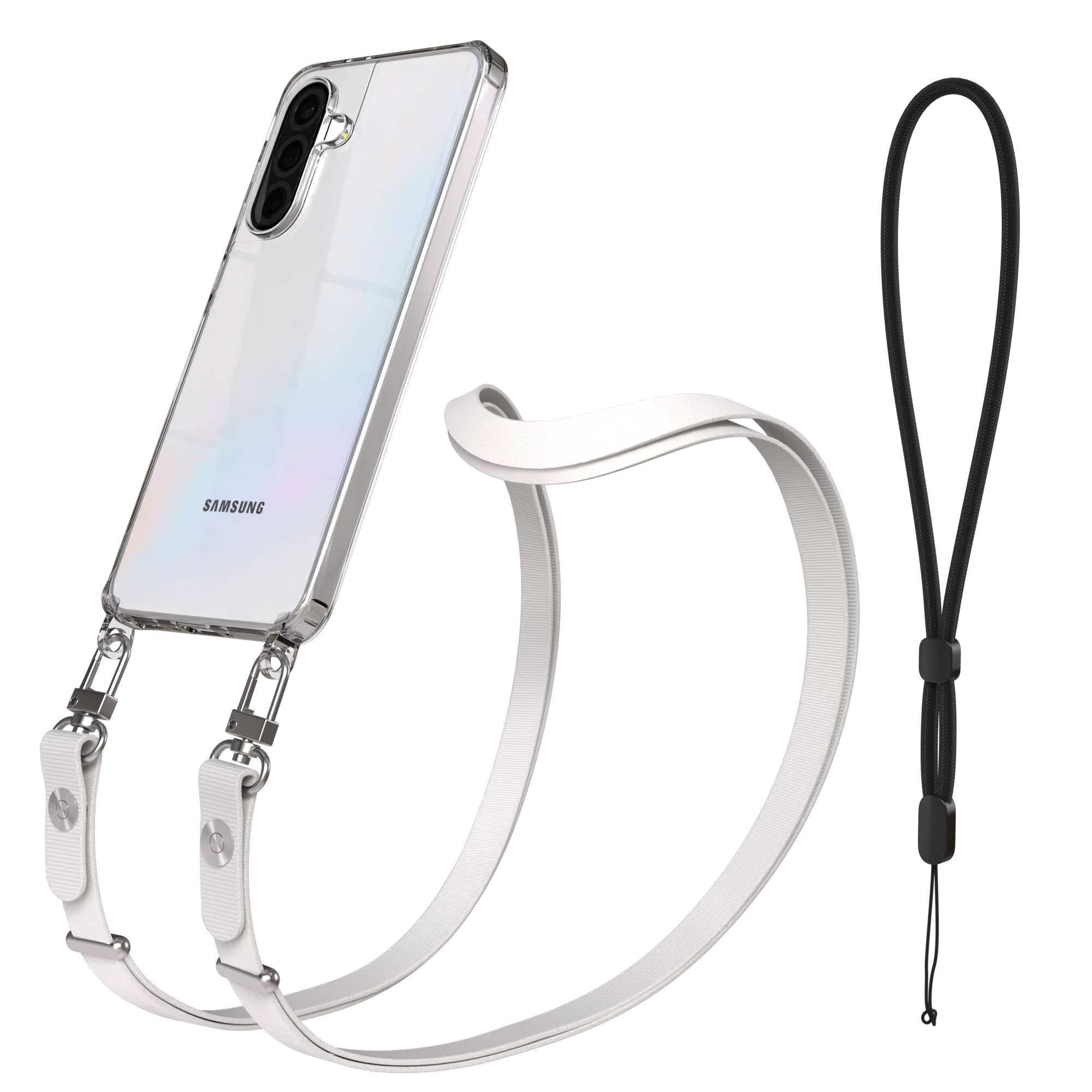 Samsung Galaxy A36 MagSafe Hülle mit magnetischer Crossbody Handykette #farbe_grau-magsafe-funktion-ohne-magsafe