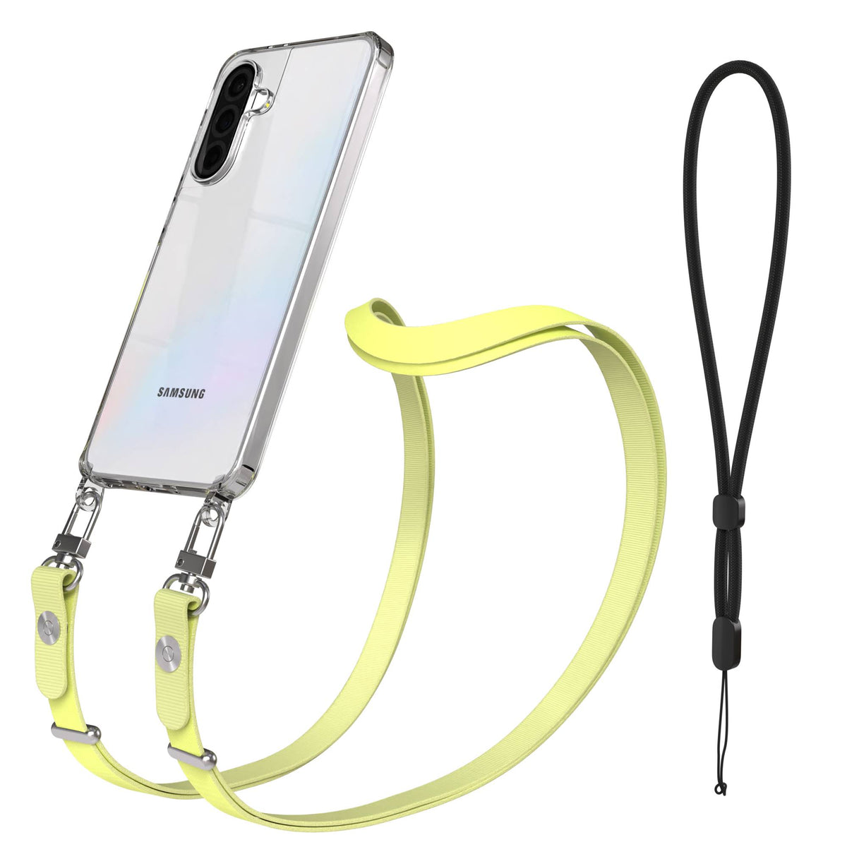 Samsung Galaxy A36 MagSafe Hülle mit magnetischer Crossbody Handykette #farbe_gelb-magsafe-funktion-ohne-magsafe