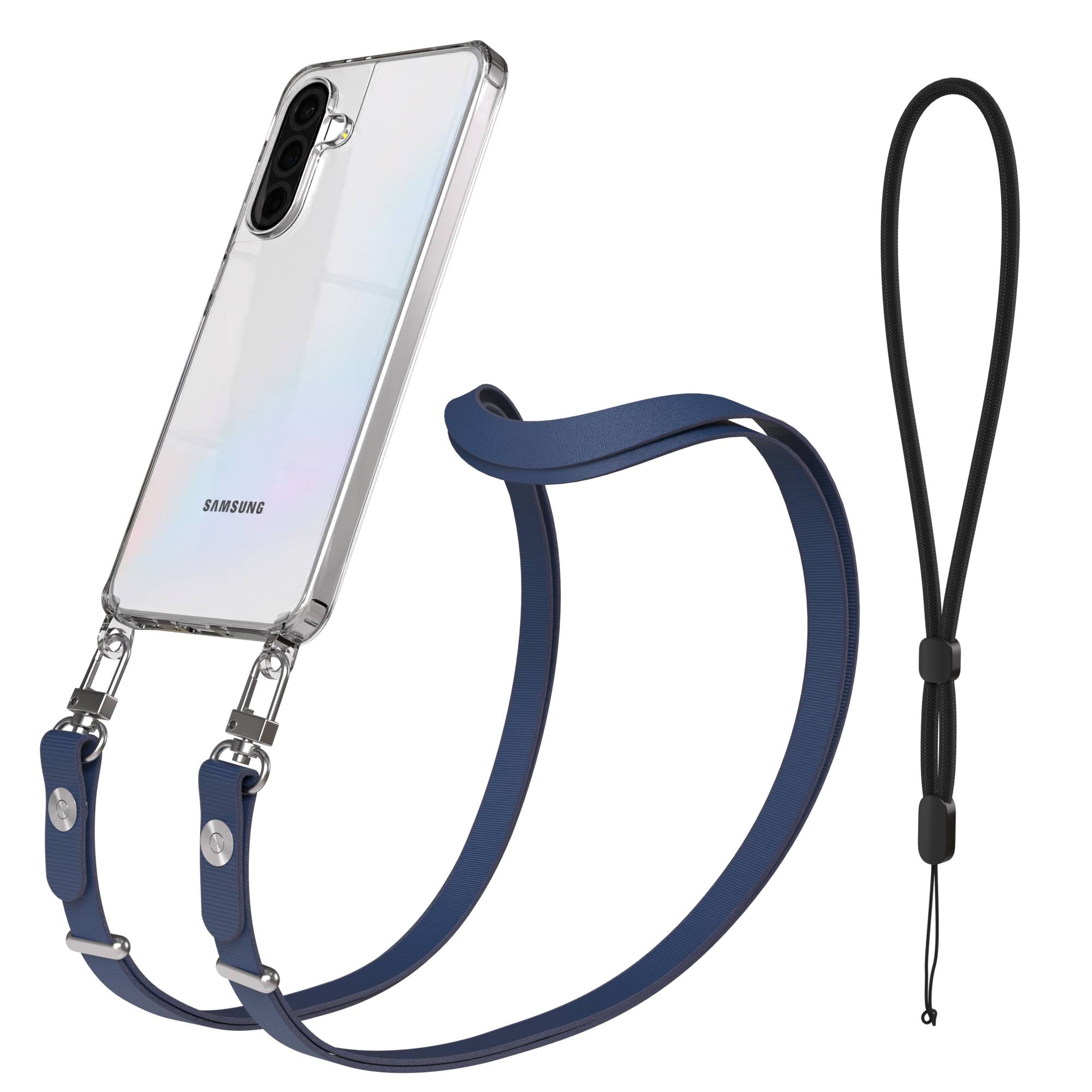 Samsung Galaxy A36 MagSafe Hülle mit magnetischer Crossbody Handykette #farbe_blau-magsafe-funktion-ohne-magsafe
