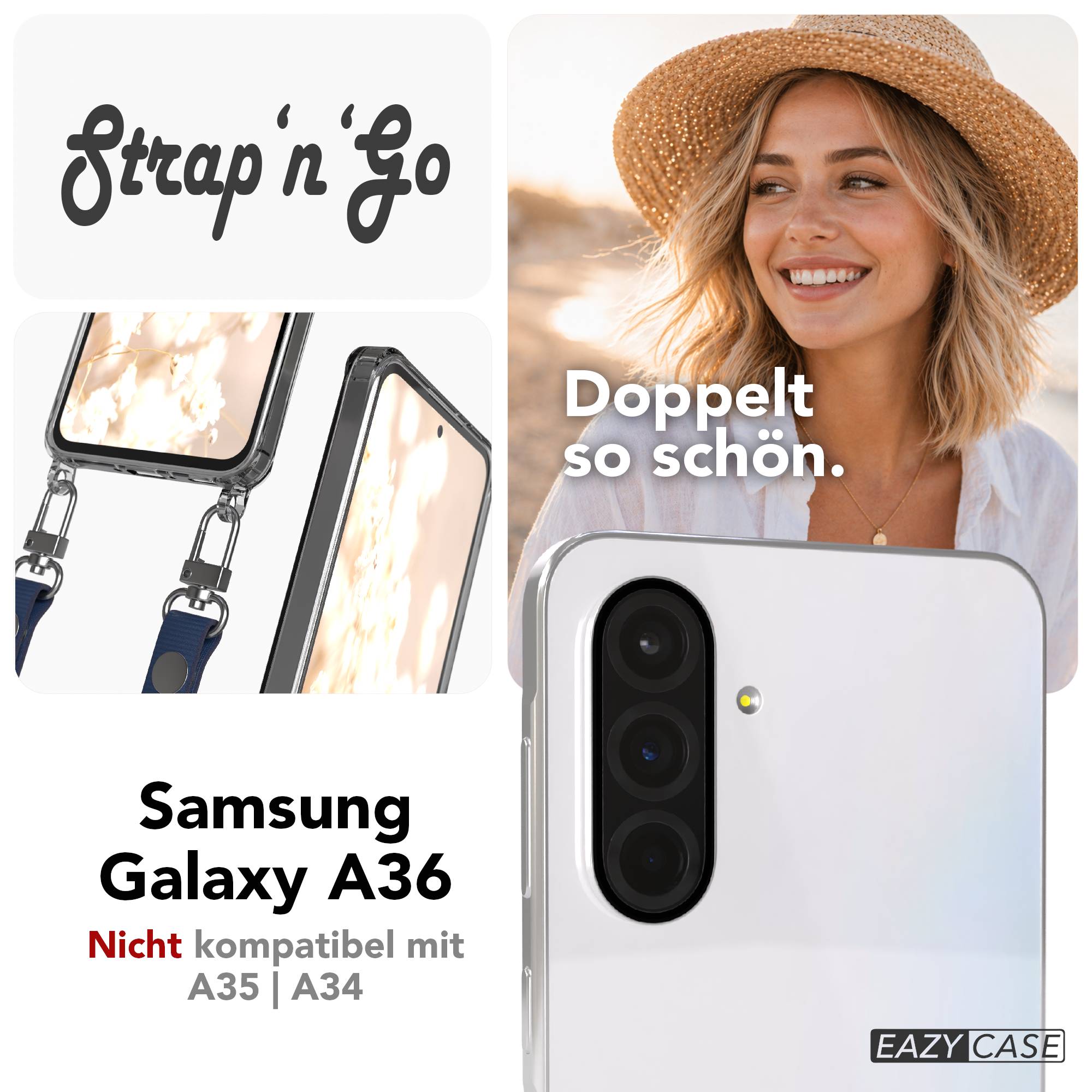 Samsung Galaxy A36 MagSafe Hülle mit magnetischer Crossbody Handykette #farbe_blau-magsafe-funktion-ohne-magsafe