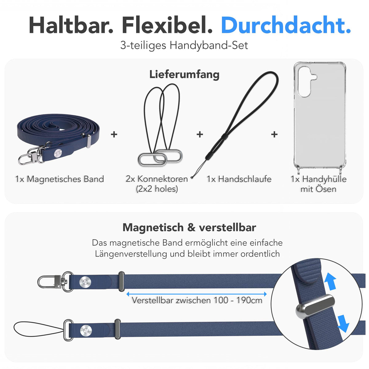 Samsung Galaxy A36 MagSafe Hülle mit magnetischer Crossbody Handykette #farbe_blau-magsafe-funktion-ohne-magsafe
