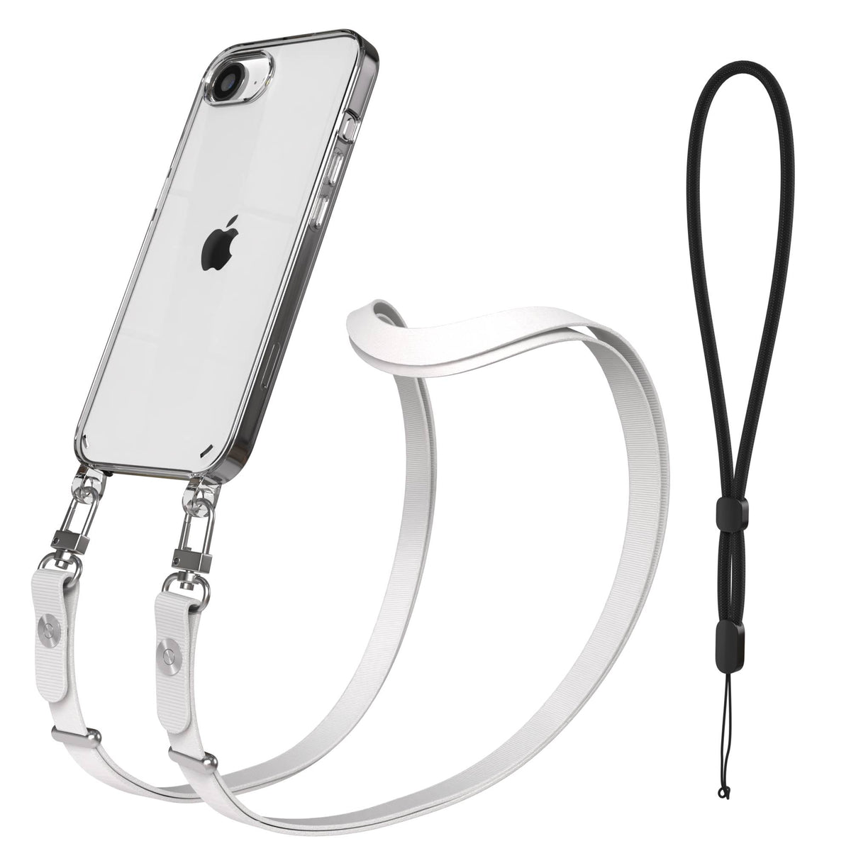 Apple iPhone 16e MagSafe Hülle mit magnetischem Crossbody-Umhängegurt-Set #farbe_grau-magsafe-funktion-ohne-magsafe