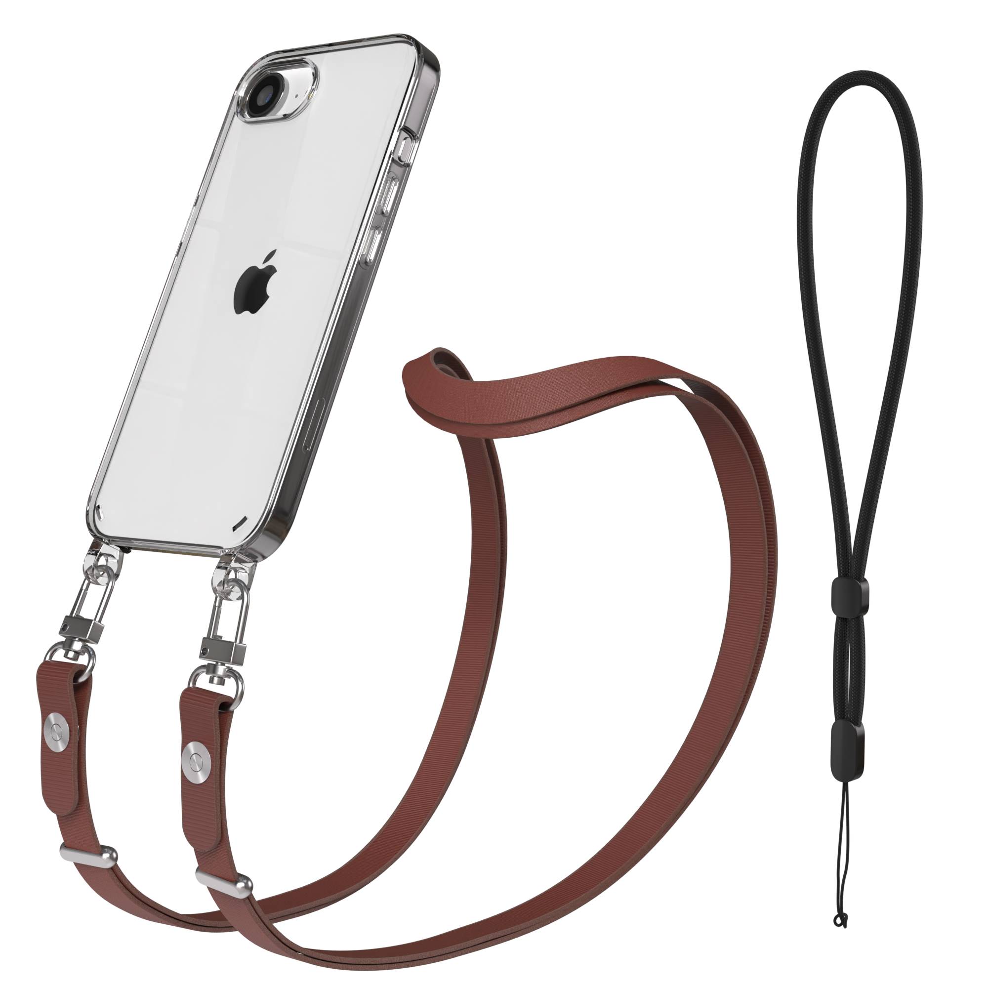 Apple iPhone 16e MagSafe Hülle mit magnetischem Crossbody-Umhängegurt-Set #farbe_braun-magsafe-funktion-ohne-magsafe
