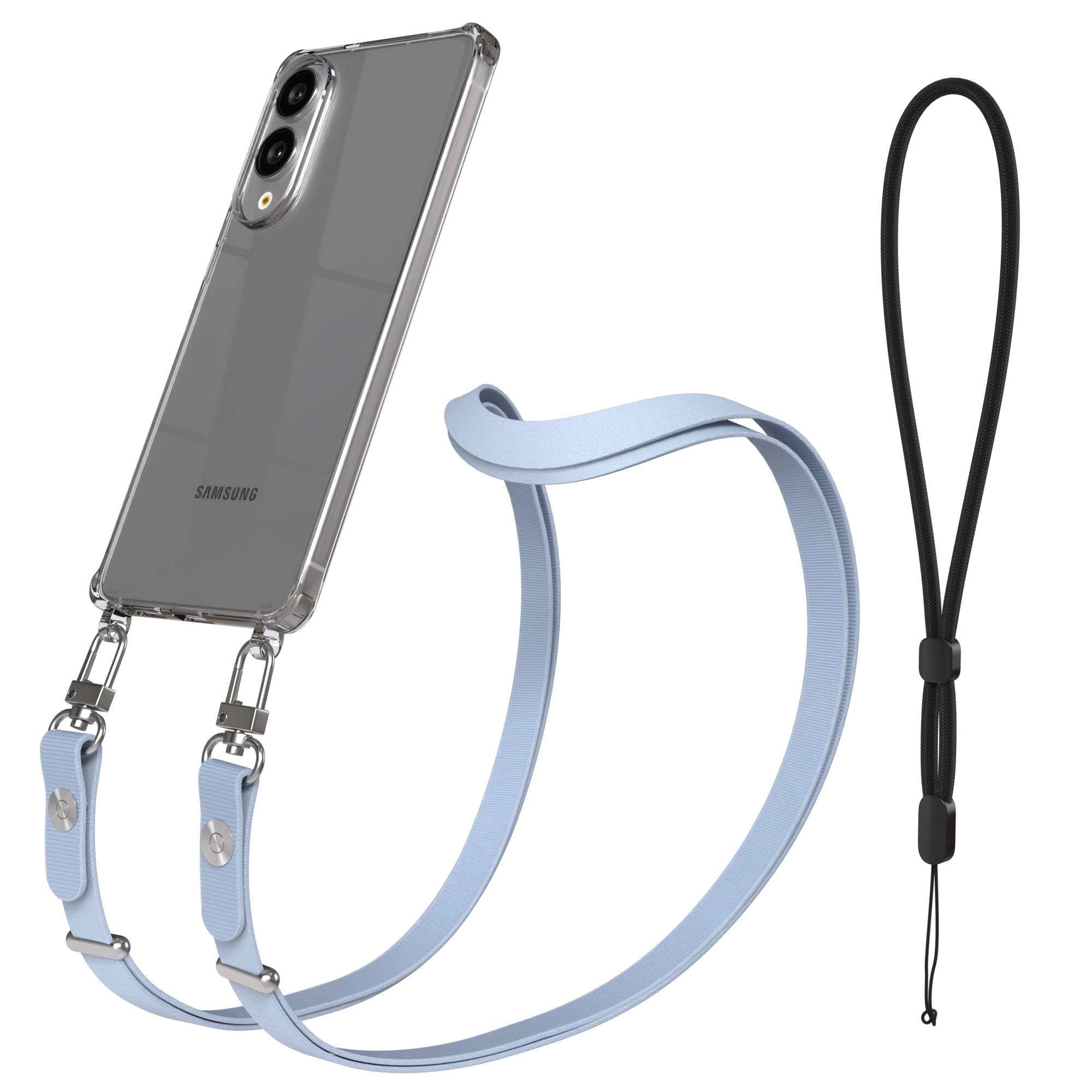 Samsung Galaxy S25 Edge MagSafe Hülle mit magnetischer Crossbody Handykette #farbe_hellblau-magsafe-funktion-ohne-magsafe