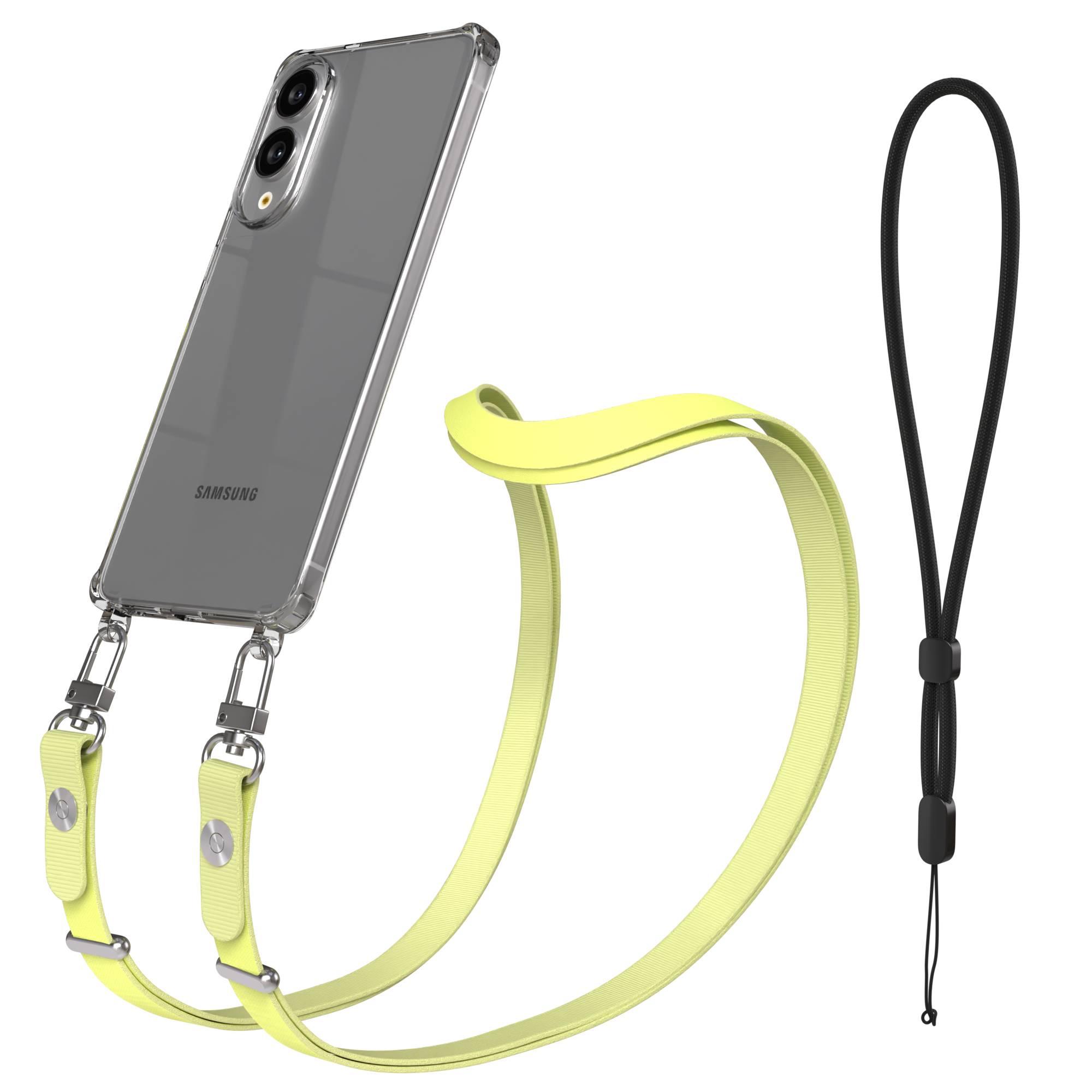 Samsung Galaxy S25 Edge MagSafe Hülle mit magnetischer Crossbody Handykette #farbe_gelb-magsafe-funktion-ohne-magsafe