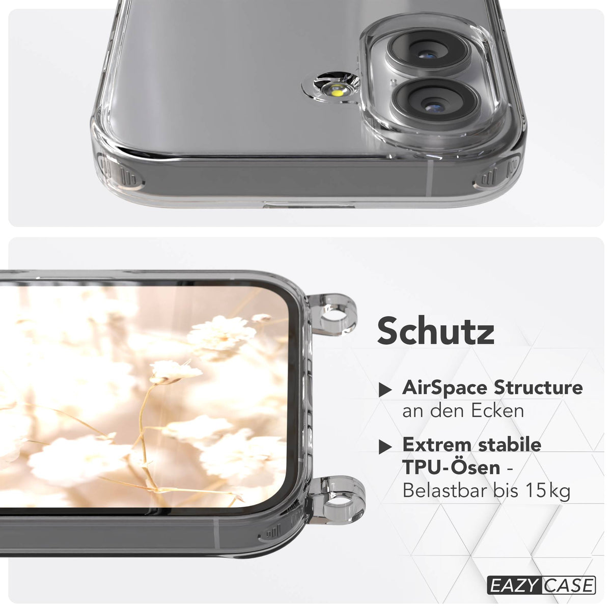 Apple iPhone 17 MagSafe Hülle mit magnetischem Crossbody-Umhängeband Set #farbe_taupe-magsafe-funktion-mit-magsafe