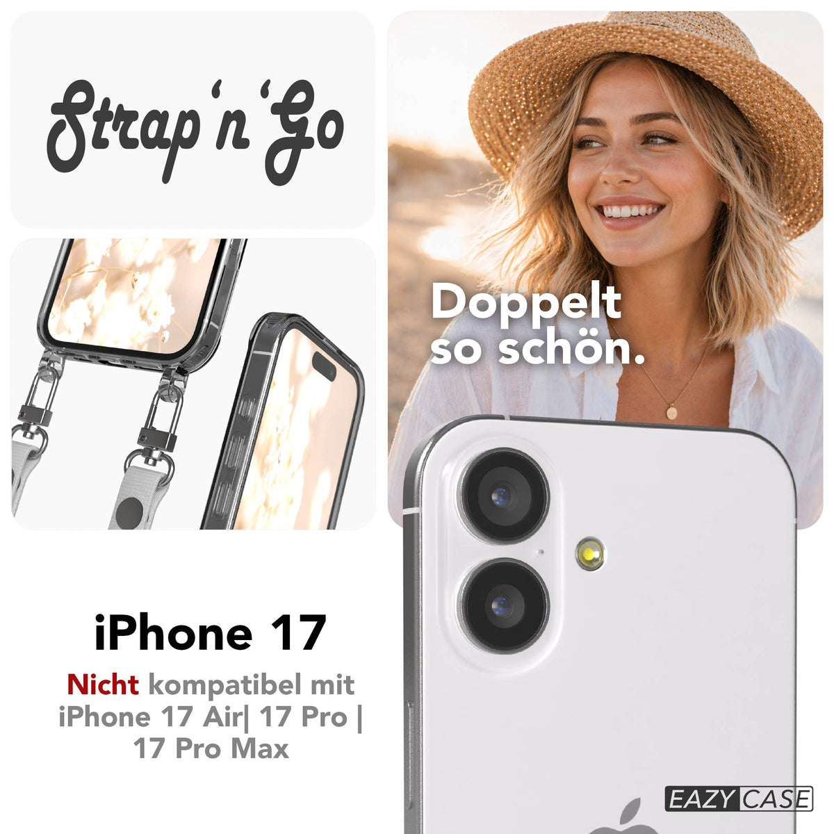 Apple iPhone 17 MagSafe Hülle mit magnetischem Crossbody-Umhängeband Set #farbe_orange-magsafe-funktion-ohne-magsafe