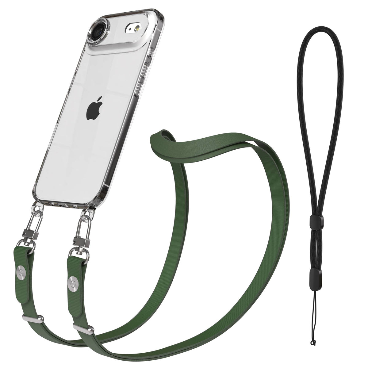iPhone Air MagSafe Hülle mit magnetischem Crossbody-Umhängeband als Set #farbe_grun-magsafe-funktion-ohne-magsafe