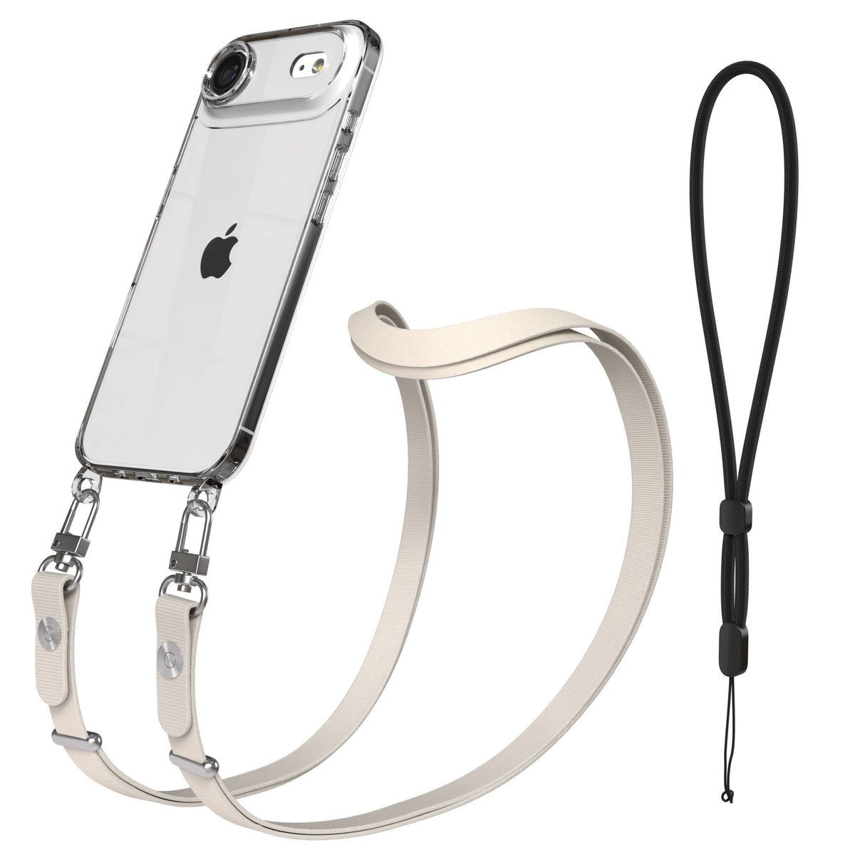 iPhone Air MagSafe Hülle mit magnetischem Crossbody-Umhängeband als Set #farbe_taupe-magsafe-funktion-ohne-magsafe