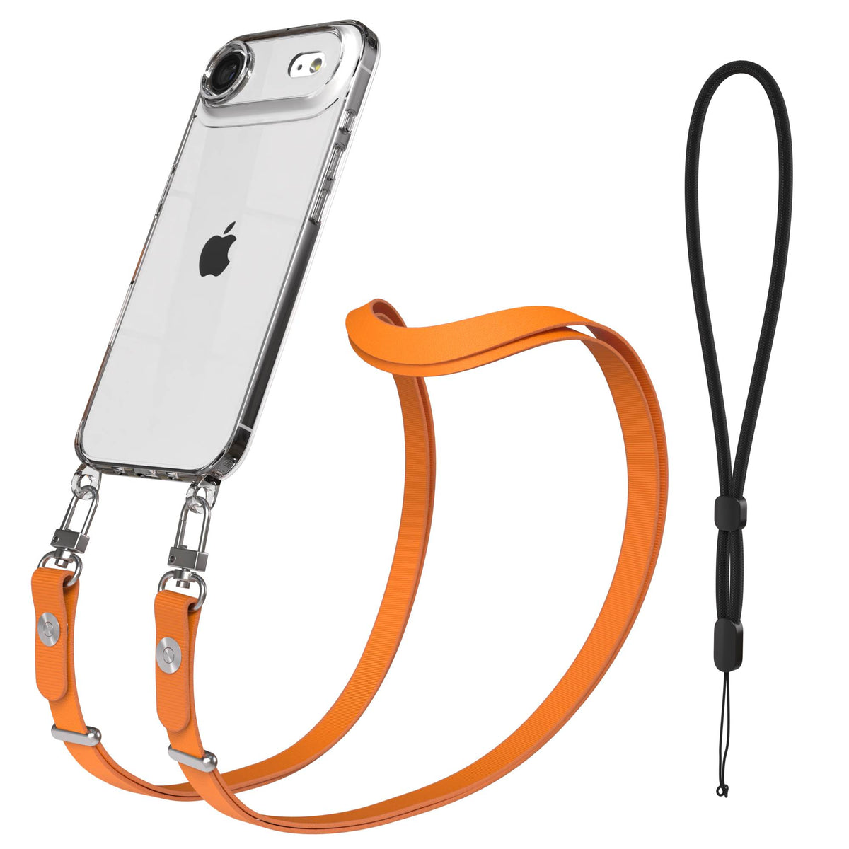 iPhone Air MagSafe Hülle mit magnetischem Crossbody-Umhängeband als Set #farbe_orange-magsafe-funktion-ohne-magsafe