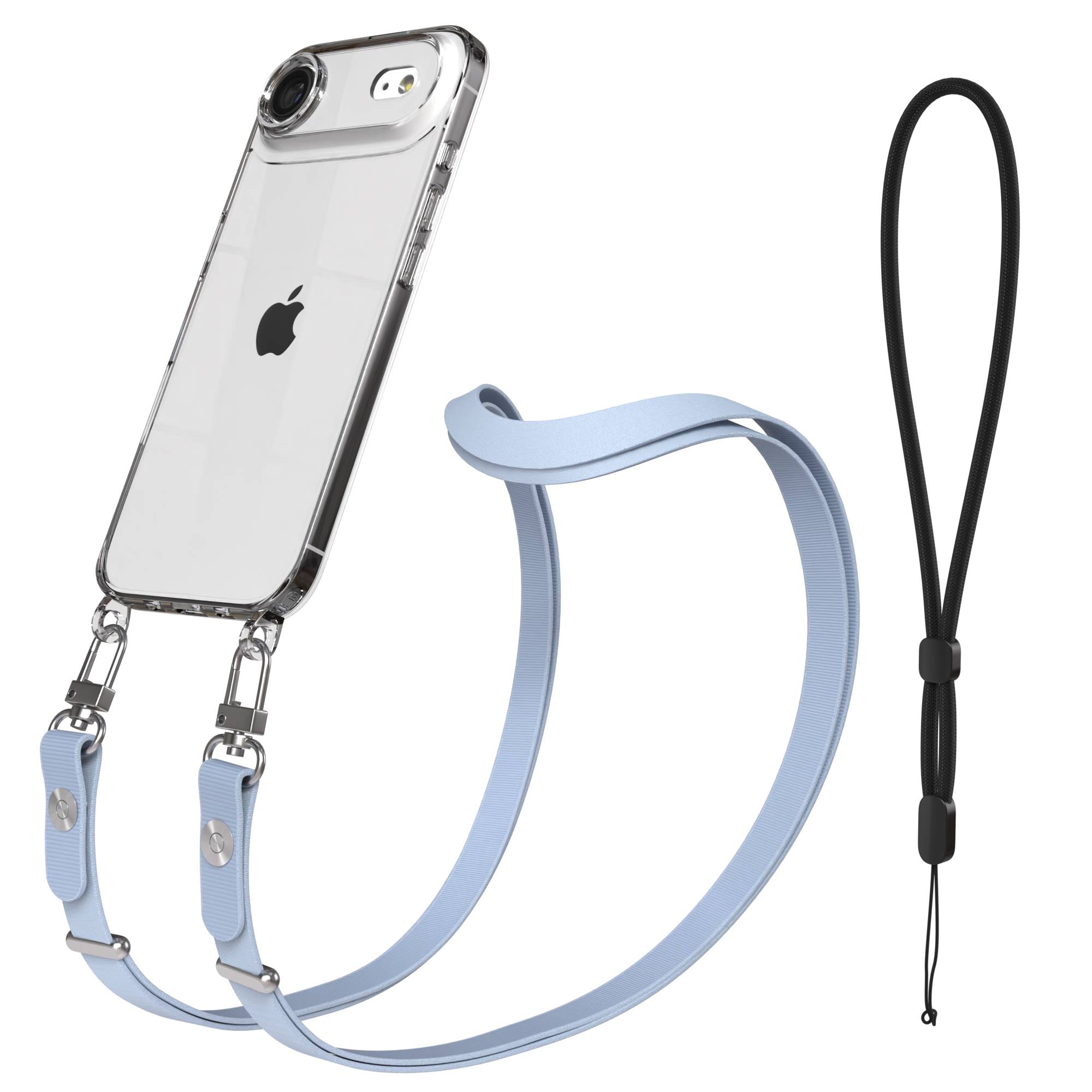iPhone Air MagSafe Hülle mit magnetischem Crossbody-Umhängeband als Set #farbe_hellblau-magsafe-funktion-ohne-magsafe