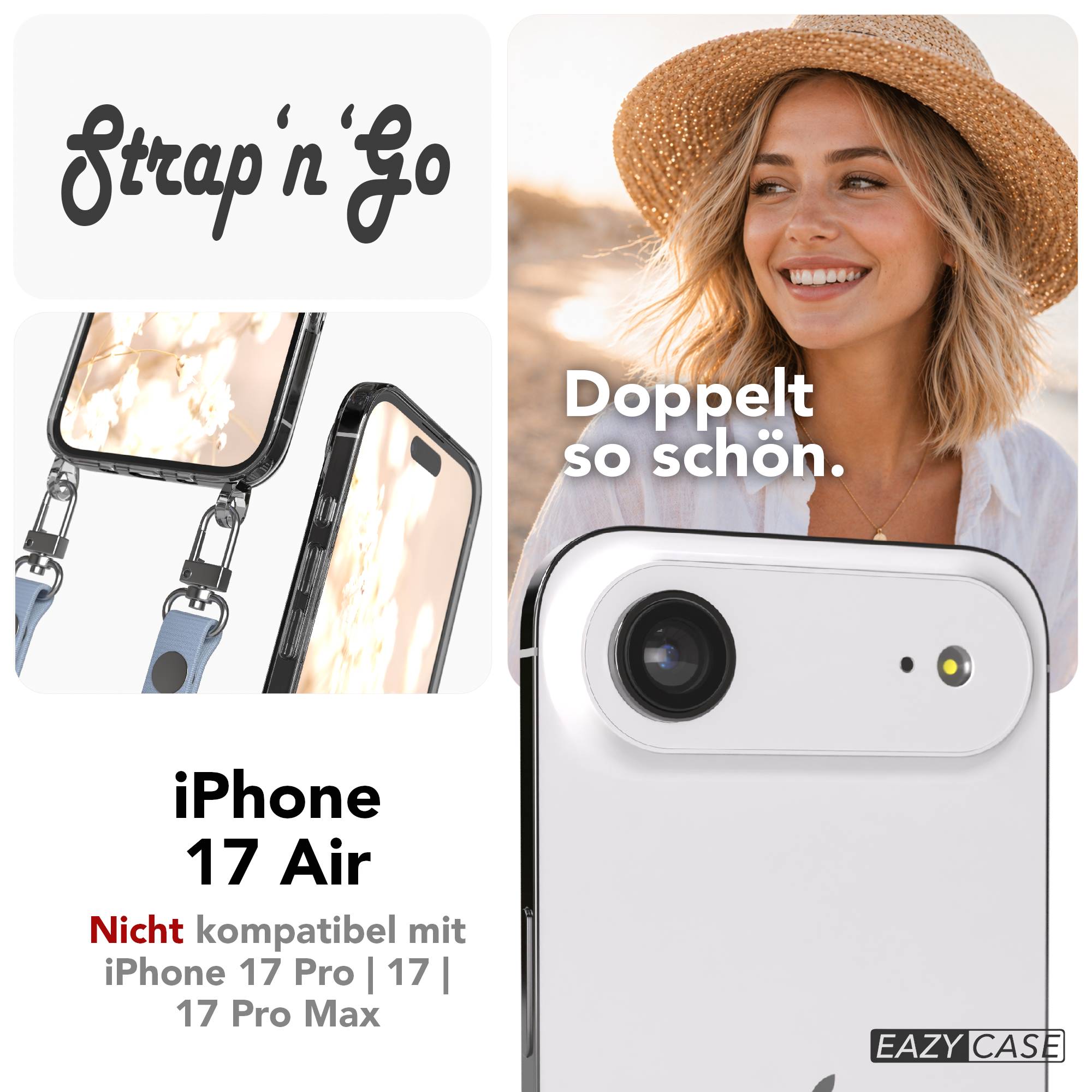 iPhone Air MagSafe Hülle mit magnetischem Crossbody-Umhängeband als Set #farbe_hellblau-magsafe-funktion-ohne-magsafe