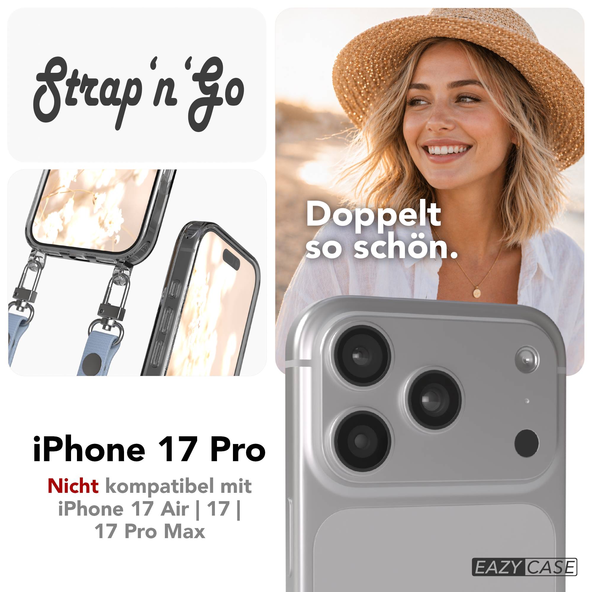 Apple iPhone 17 Pro MagSafe Hülle mit magnetischer Crossbody Handykette #farbe_hellblau-magsafe-funktion-ohne-magsafe
