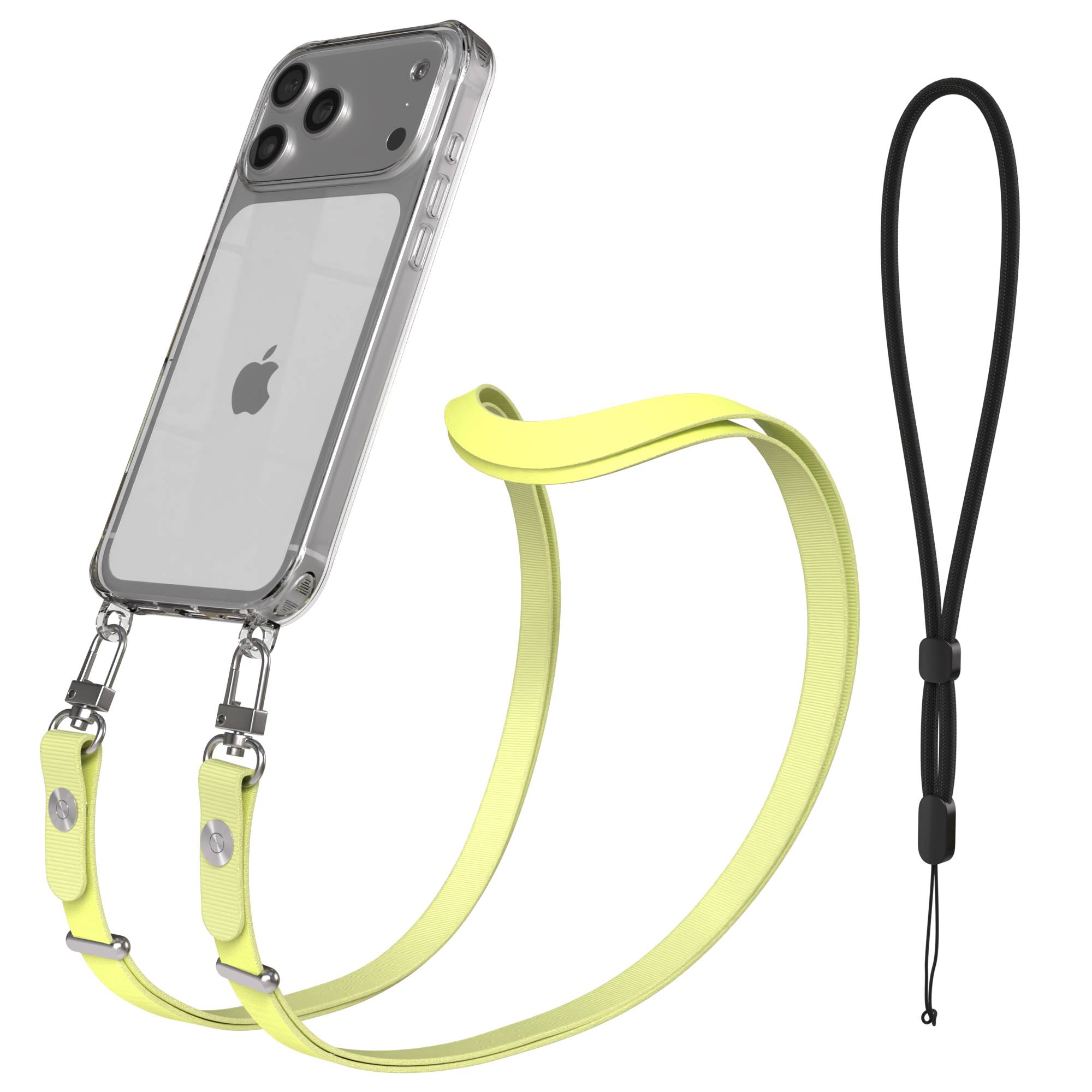 iPhone 17 Pro Max MagSafe Hülle mit magnetischem Crossbody-Umhängeband #farbe_gelb-magsafe-funktion-ohne-magsafe