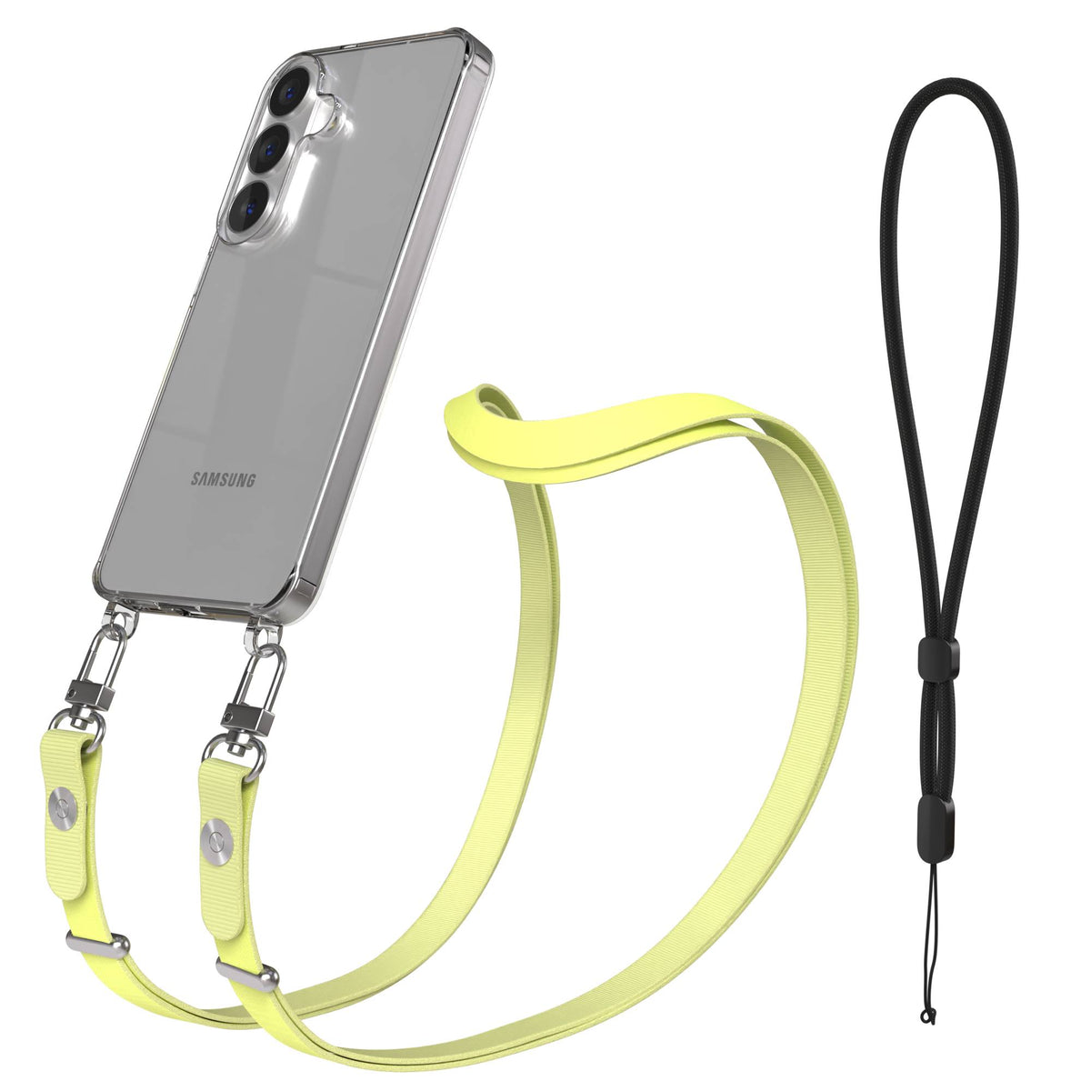 Samsung Galaxy S26 MagSafe Schutzhülle mit magnetischer Crossbody Handykette #farbe_gelb-magsafe-funktion-ohne-magsafe