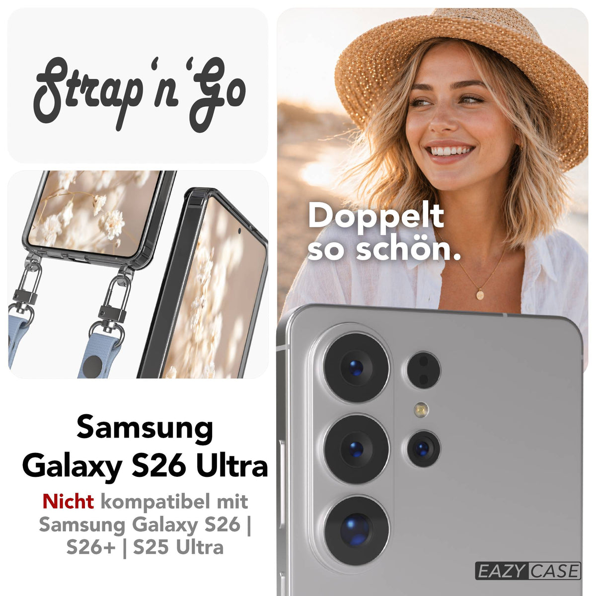 Samsung Galaxy S26 Ultra MagSafe Hülle mit magnetischer Crossbody Handykette #farbe_hellblau-magsafe-funktion-ohne-magsafe