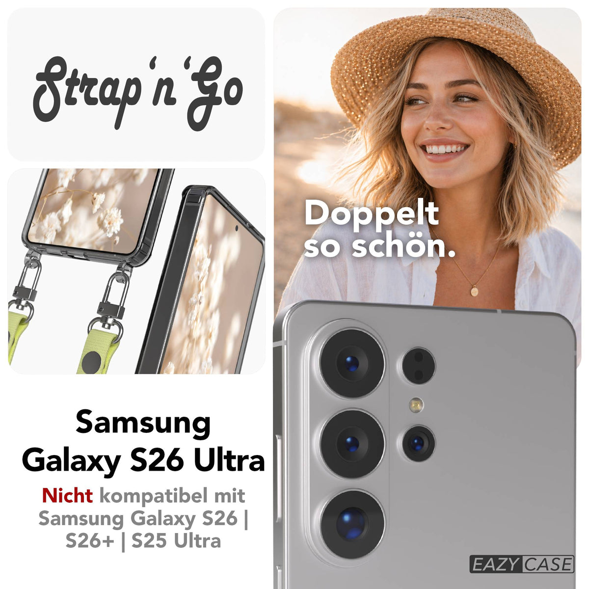 Samsung Galaxy S26 Ultra MagSafe Hülle mit magnetischer Crossbody Handykette #farbe_gelb-magsafe-funktion-ohne-magsafe