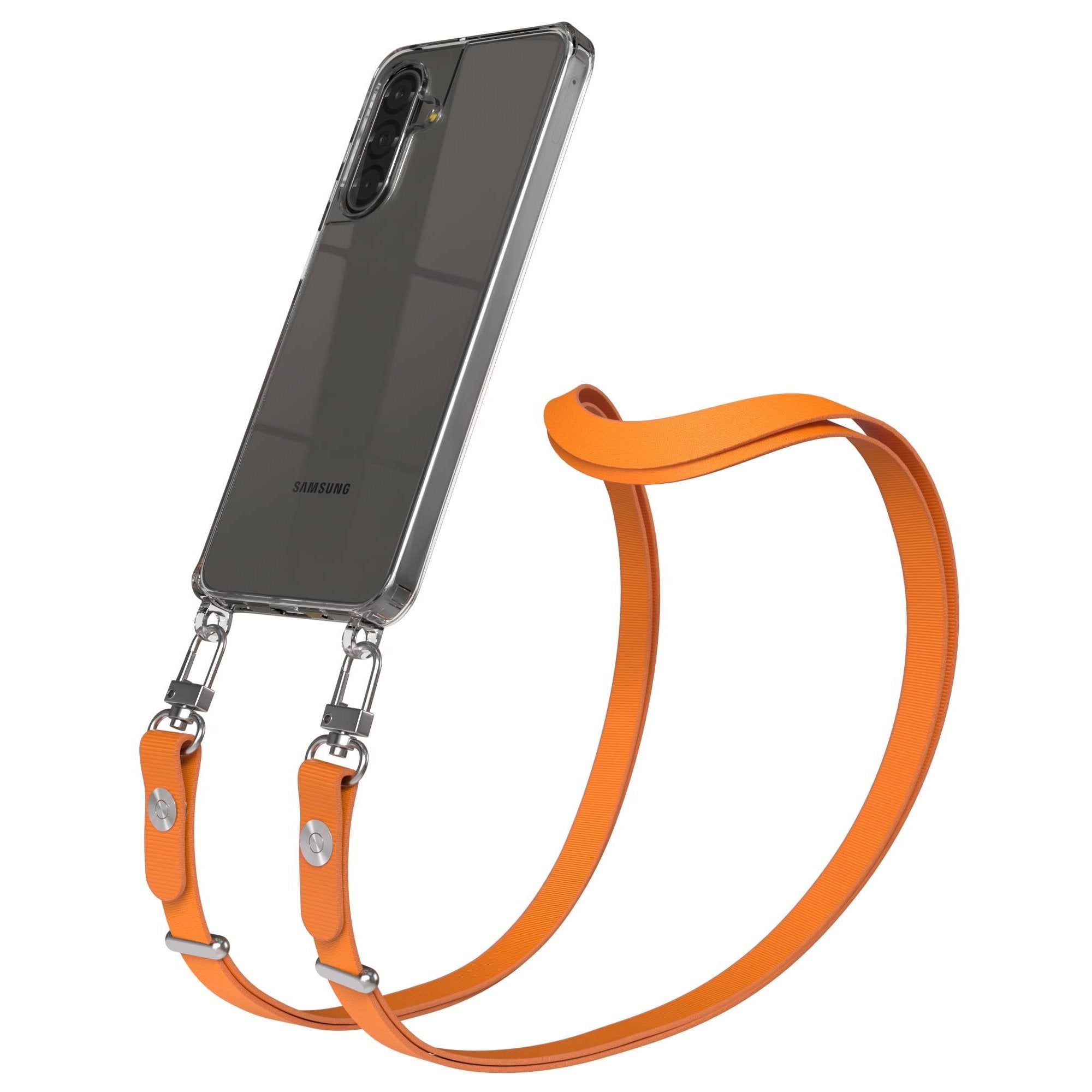 Samsung Galaxy A17 MagSafe Hülle mit magnetischer Crossbody Handykette #farbe_orange-magsafe-funktion-mit-magsafe