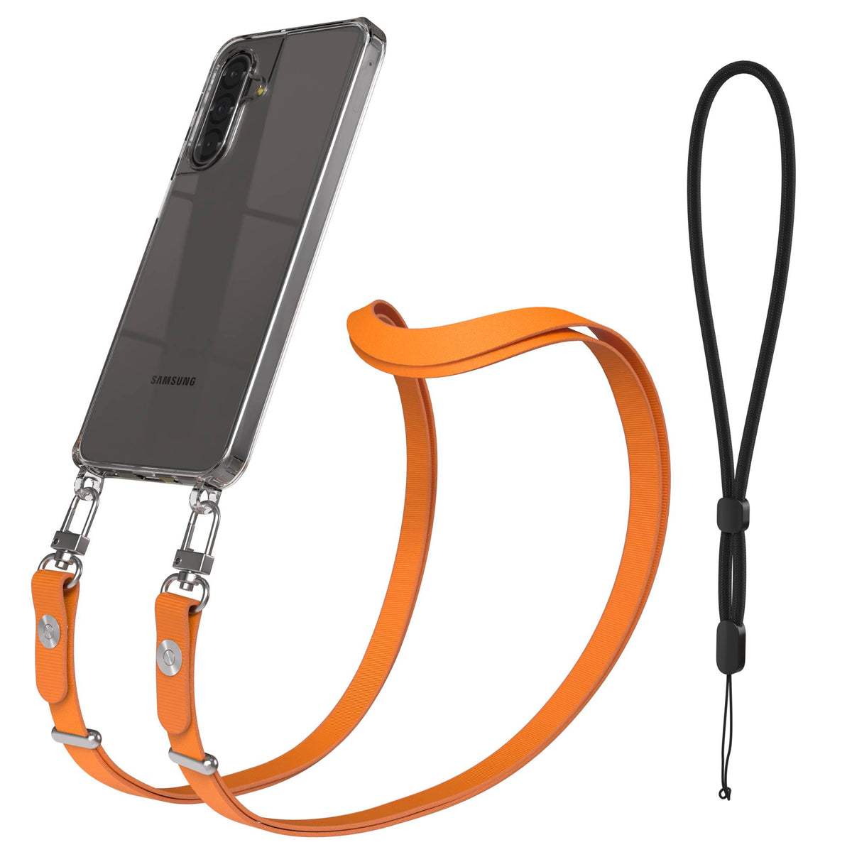 Samsung Galaxy A17 MagSafe Hülle mit magnetischer Crossbody Handykette #farbe_orange-magsafe-funktion-ohne-magsafe