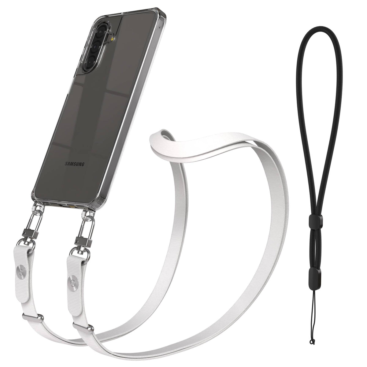 Samsung Galaxy A17 MagSafe Hülle mit magnetischer Crossbody Handykette #farbe_grau-magsafe-funktion-ohne-magsafe