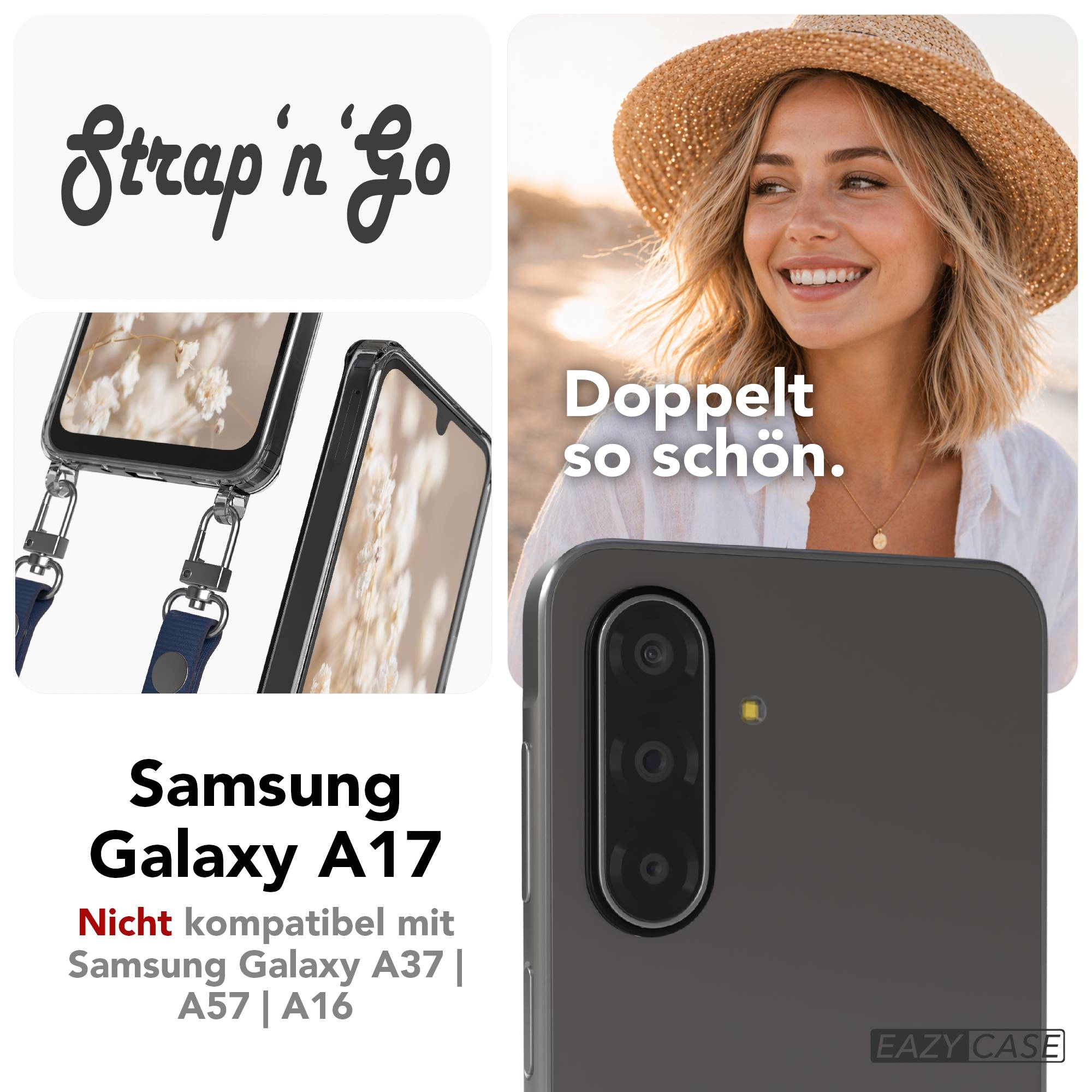 Samsung Galaxy A17 MagSafe Hülle mit magnetischer Crossbody Handykette #farbe_blau-magsafe-funktion-ohne-magsafe